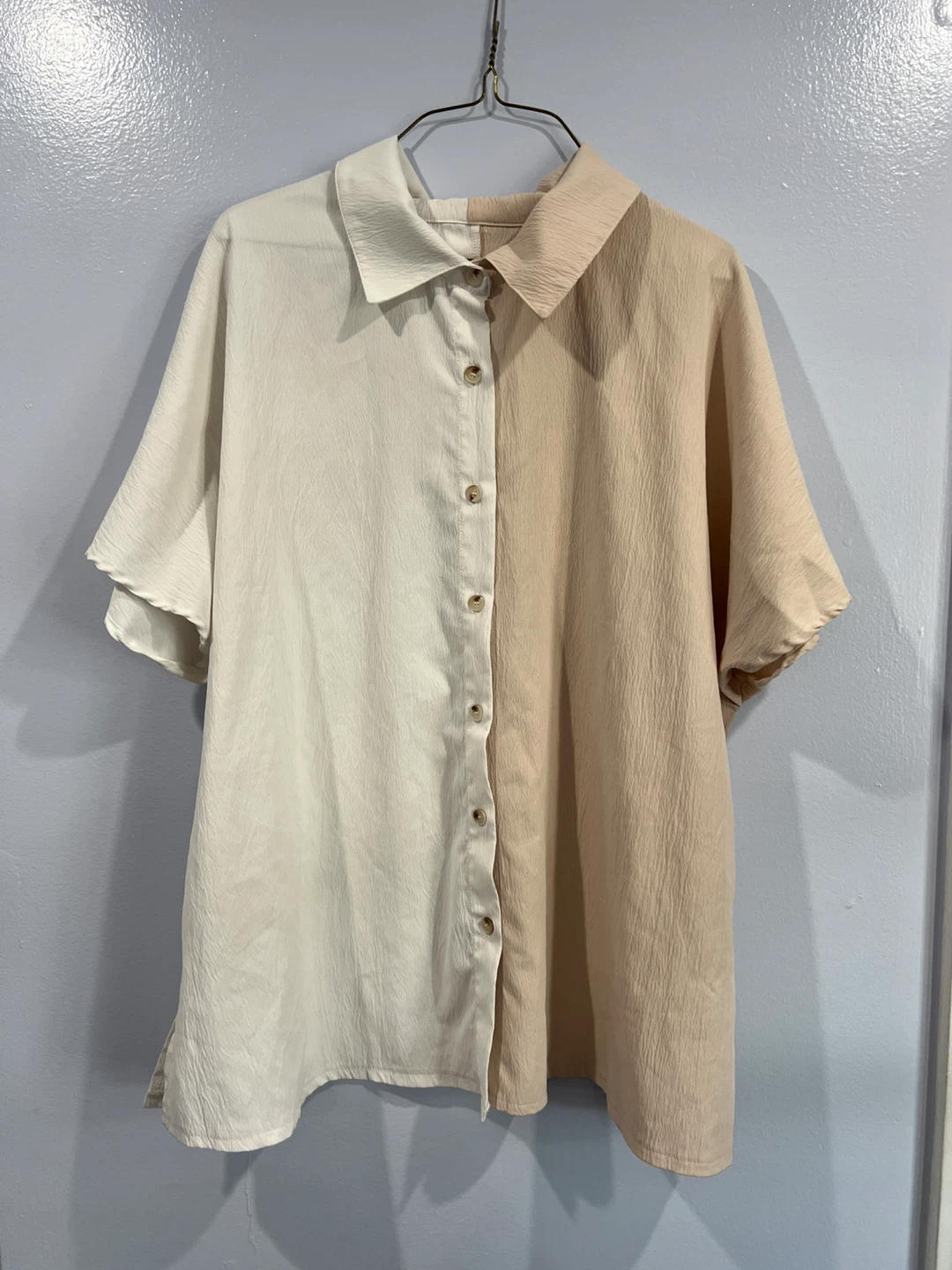 Colorblock Button-Up Shirt