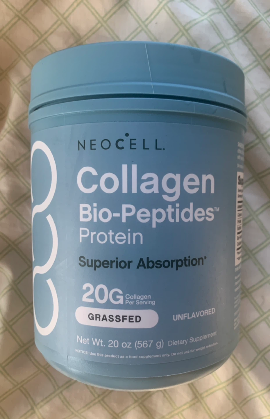 Neocell Collagen Bio Peptides Protein Grass fed Unflavored 20oz