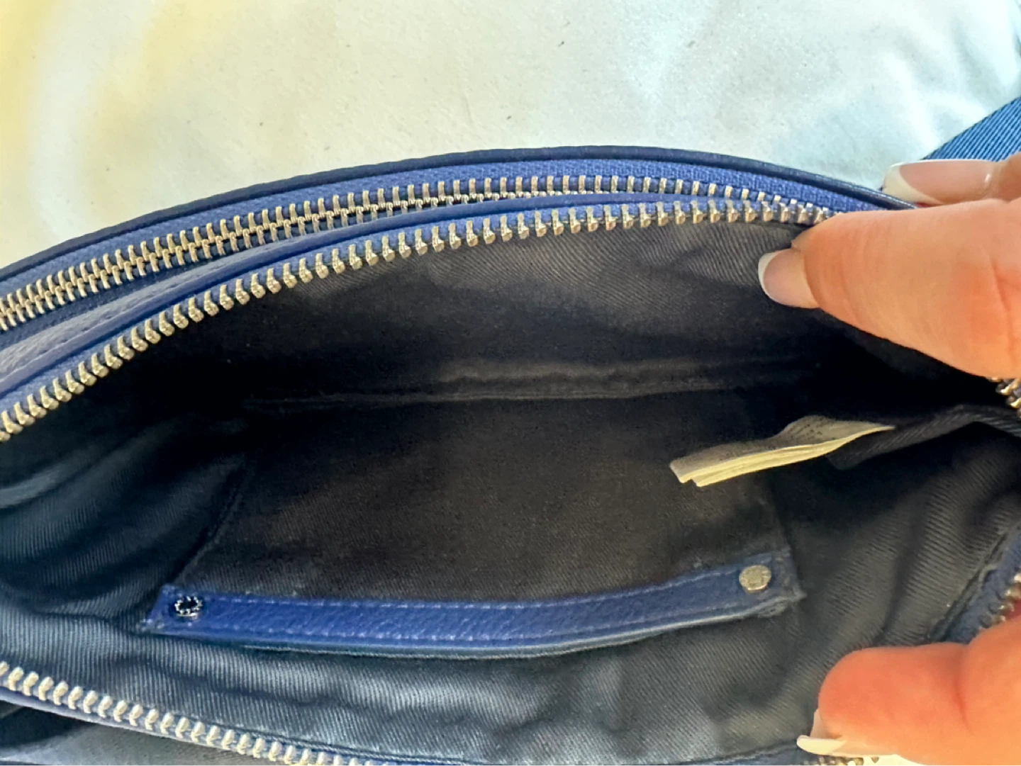 Vintage Danier Blue Leather Crossbody Belt Bag Fanny Pack  NWT - photo 5