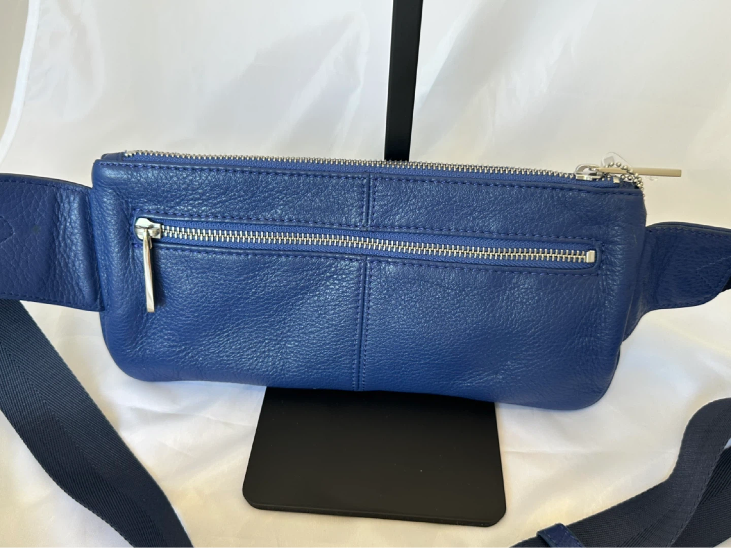 Vintage Danier Blue Leather Crossbody Belt Bag Fanny Pack  NWT - photo 3