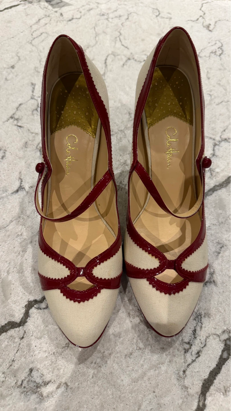 Cole Haan Canvas & Patent Leather Heels