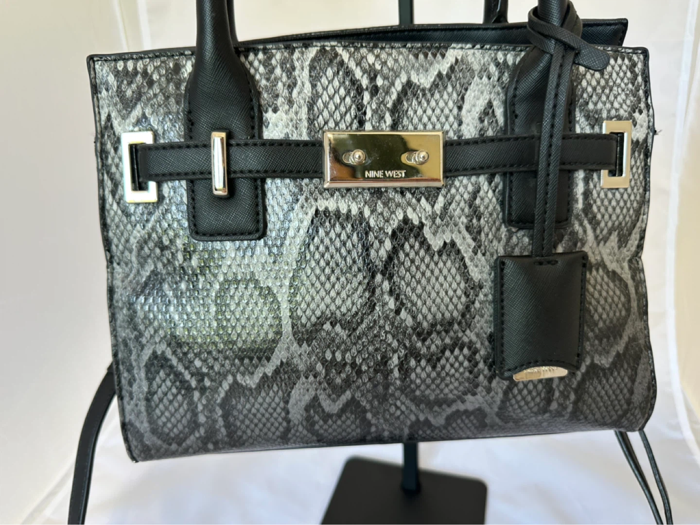 Nine West Snake Satchel Tote Purse