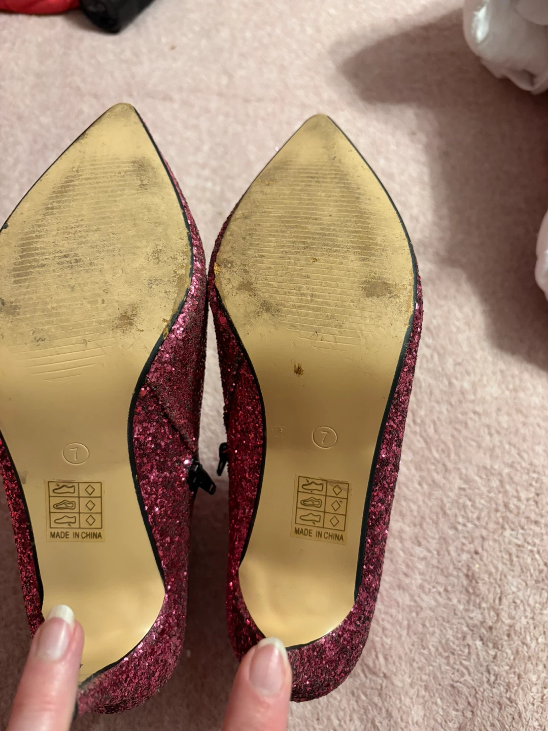 Pink Glitter Pointed Toe Ankle Boots - photo 3