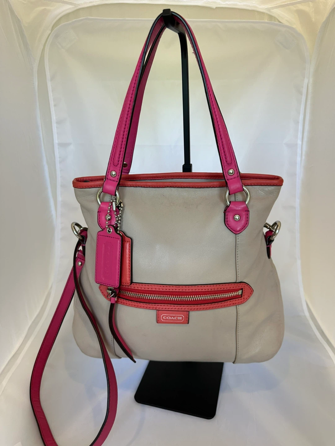 Vintage Coach F23911 Leather Tote Crossbody Shoulder bag