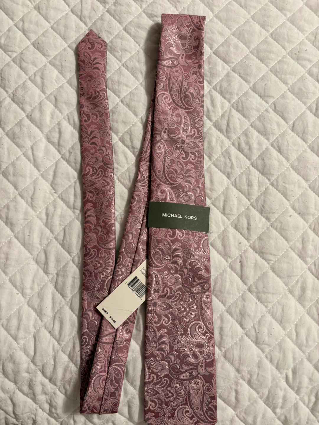 Michael Kors Pink Paisley Silk Tie