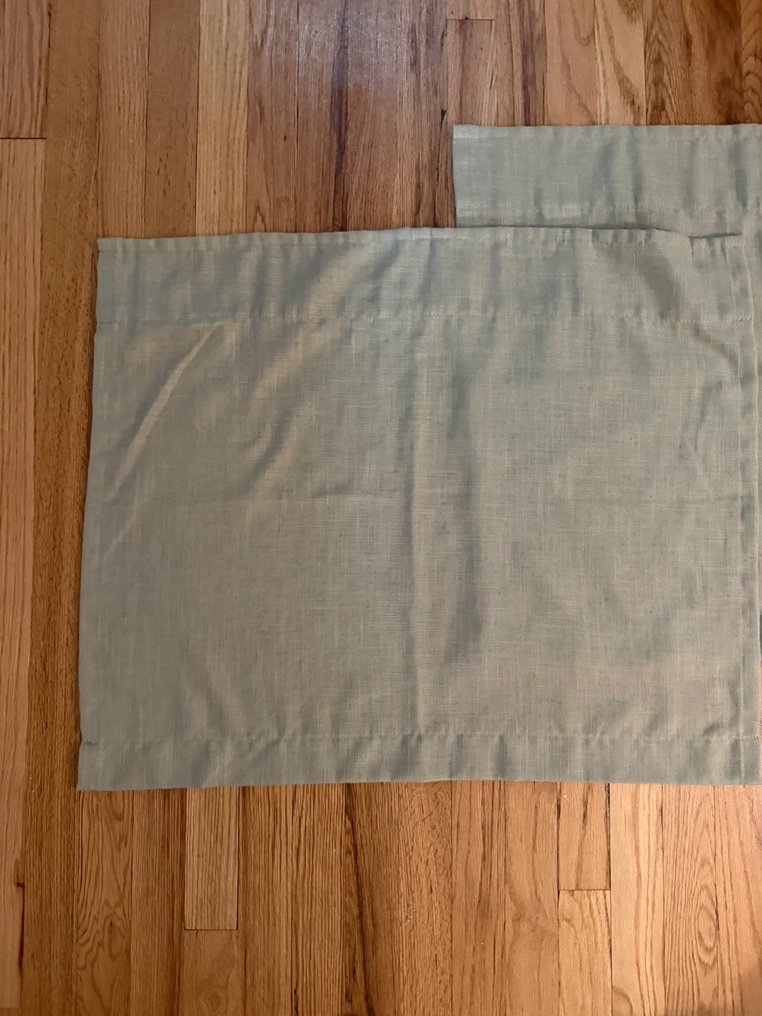 Light Green Linen Blend Tea Curtain - Set of 2 - photo 2