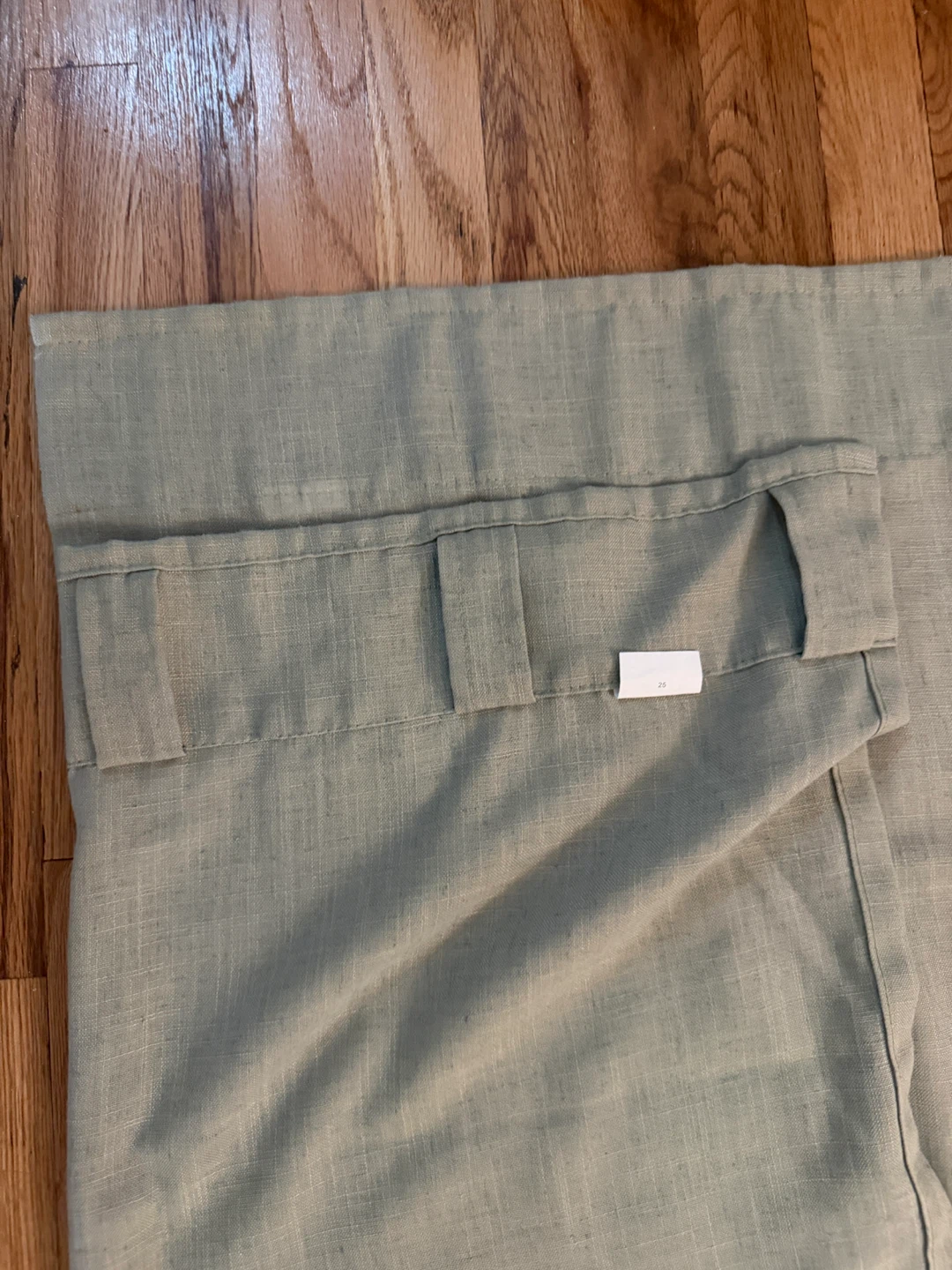 Light Green Linen Blend Tea Curtain - Set of 2 - photo 3