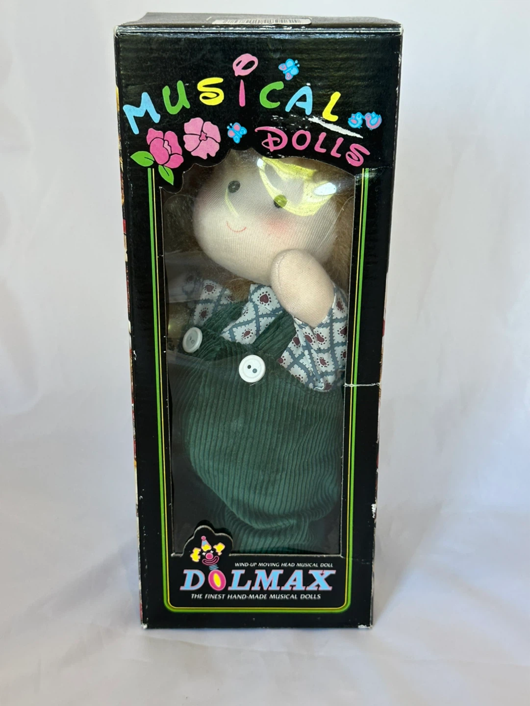 Vintage Dolmax Wind-Up Musical Doll w/ Original Box Works
