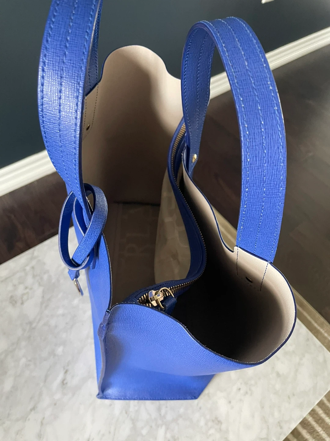 Furla Cobalt Blue Medium-Sized Tote Bag (Like New) - photo 3