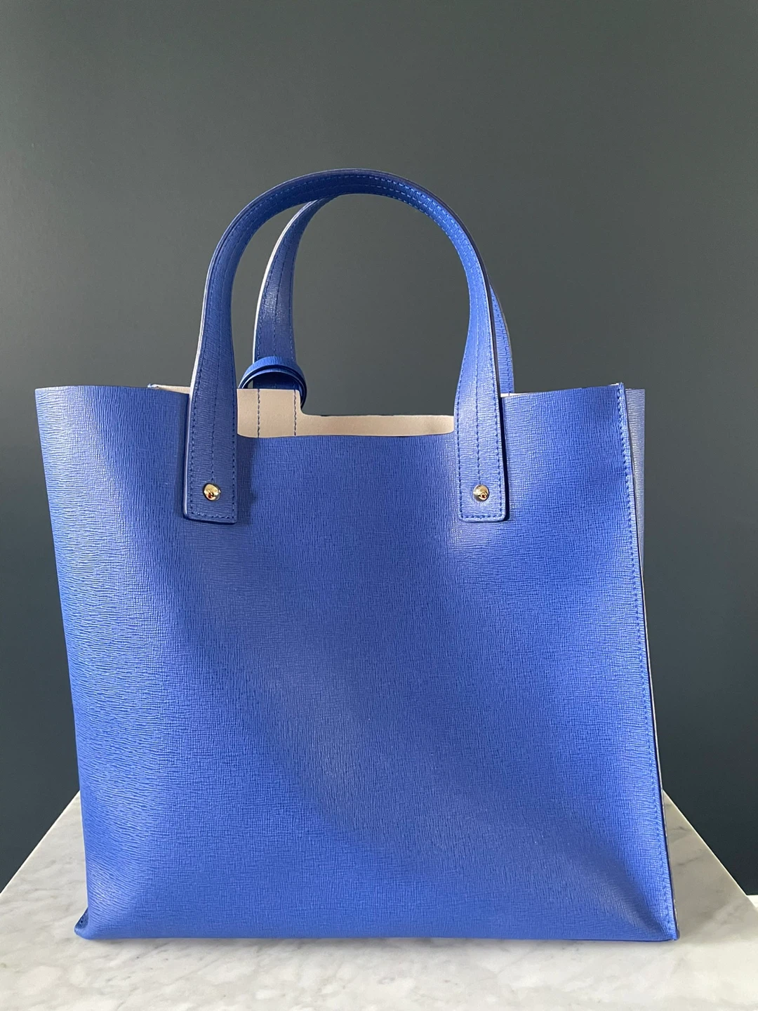 Furla Cobalt Blue Medium-Sized Tote Bag (Like New) - photo 2
