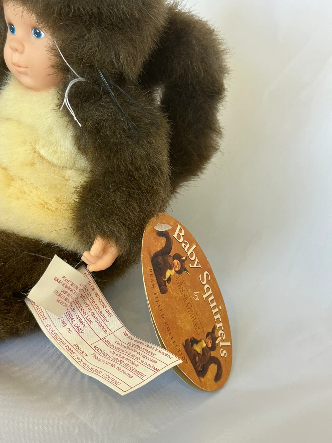 Anne Geddes Squirrels Doll Plush Jean Pillet w/ Original Tag - photo 3