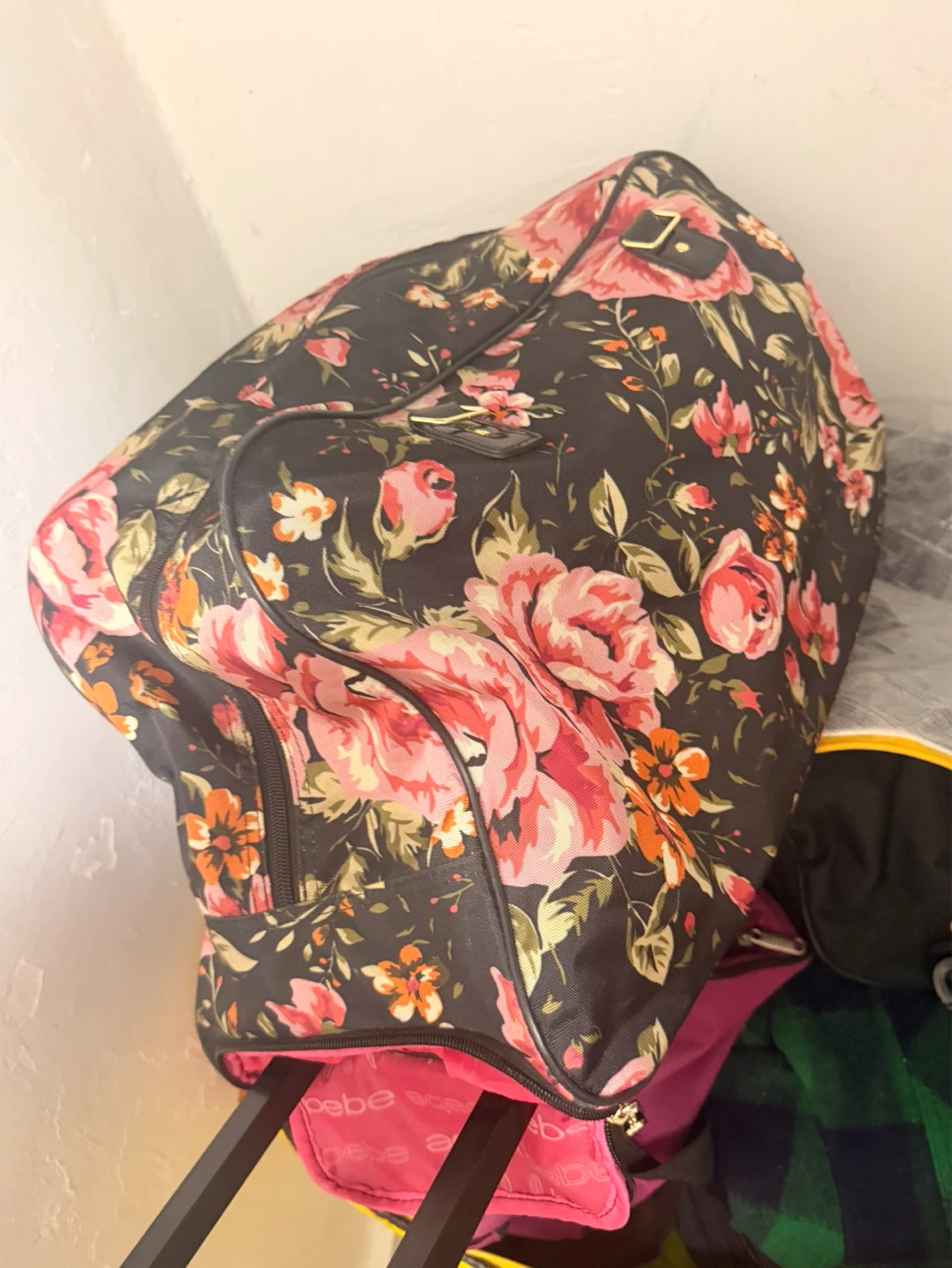 Bebe Floral Rolling Luggage Bag