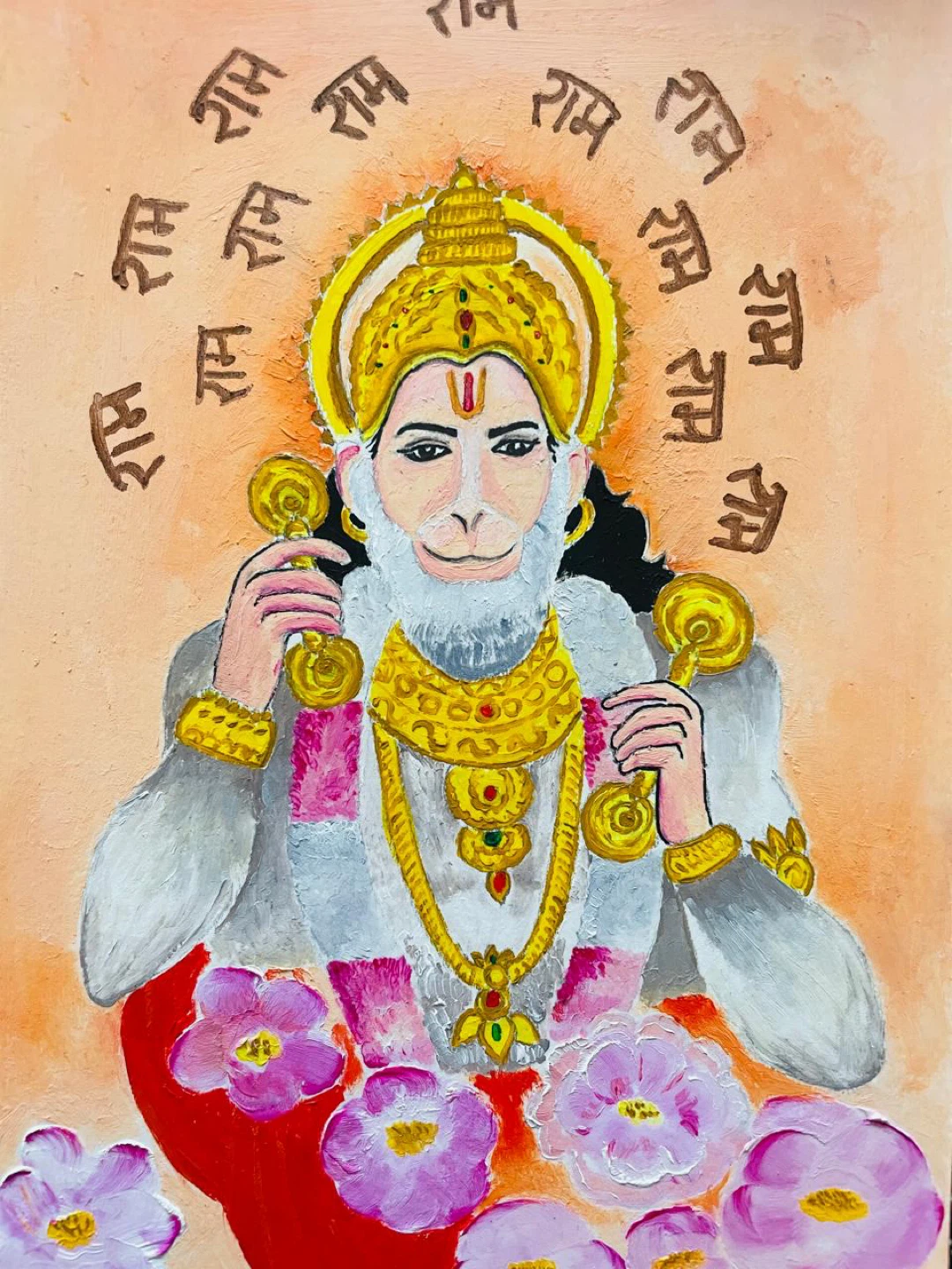 Handmade Painting of Lord Hanuman