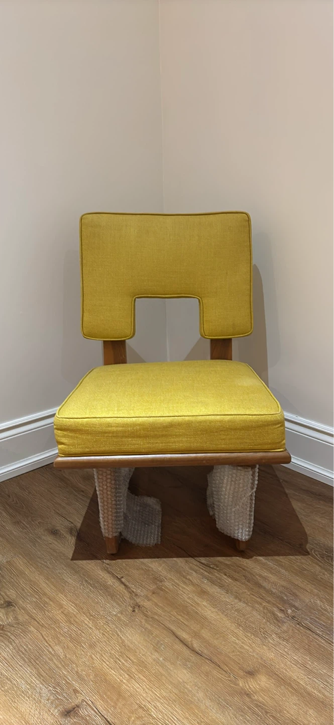 NEW Yellow Upholstered Dining Chairs  of 2 - photo 4
