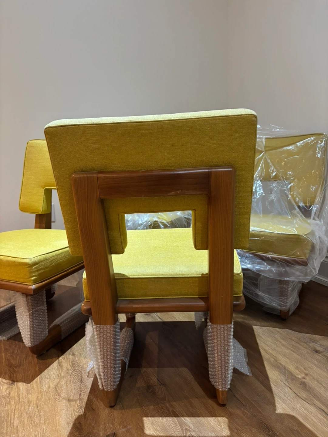 NEW Yellow Upholstered Dining Chairs  of 2 - photo 2