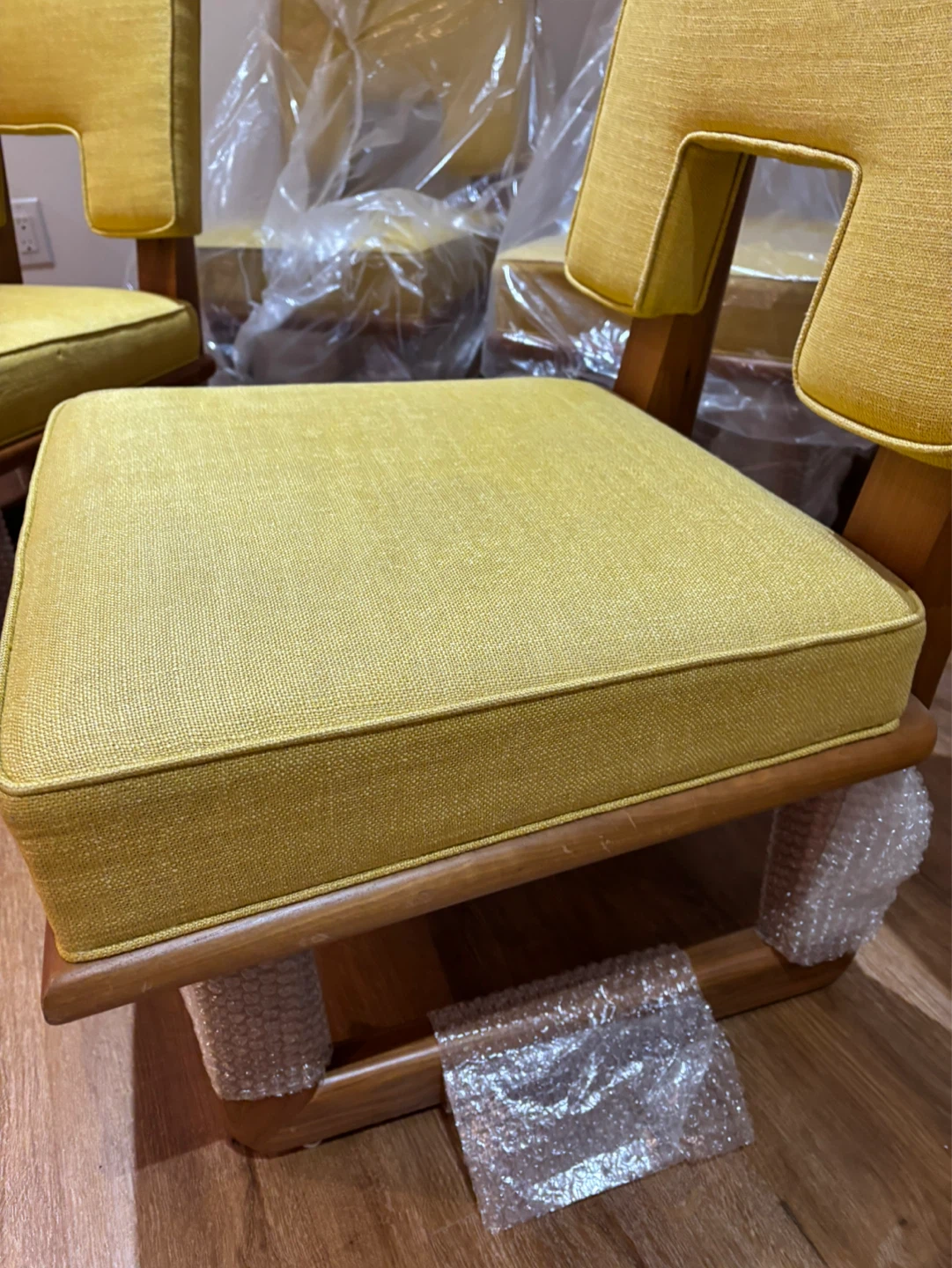 NEW Yellow Upholstered Dining Chairs  of 2 - photo 5