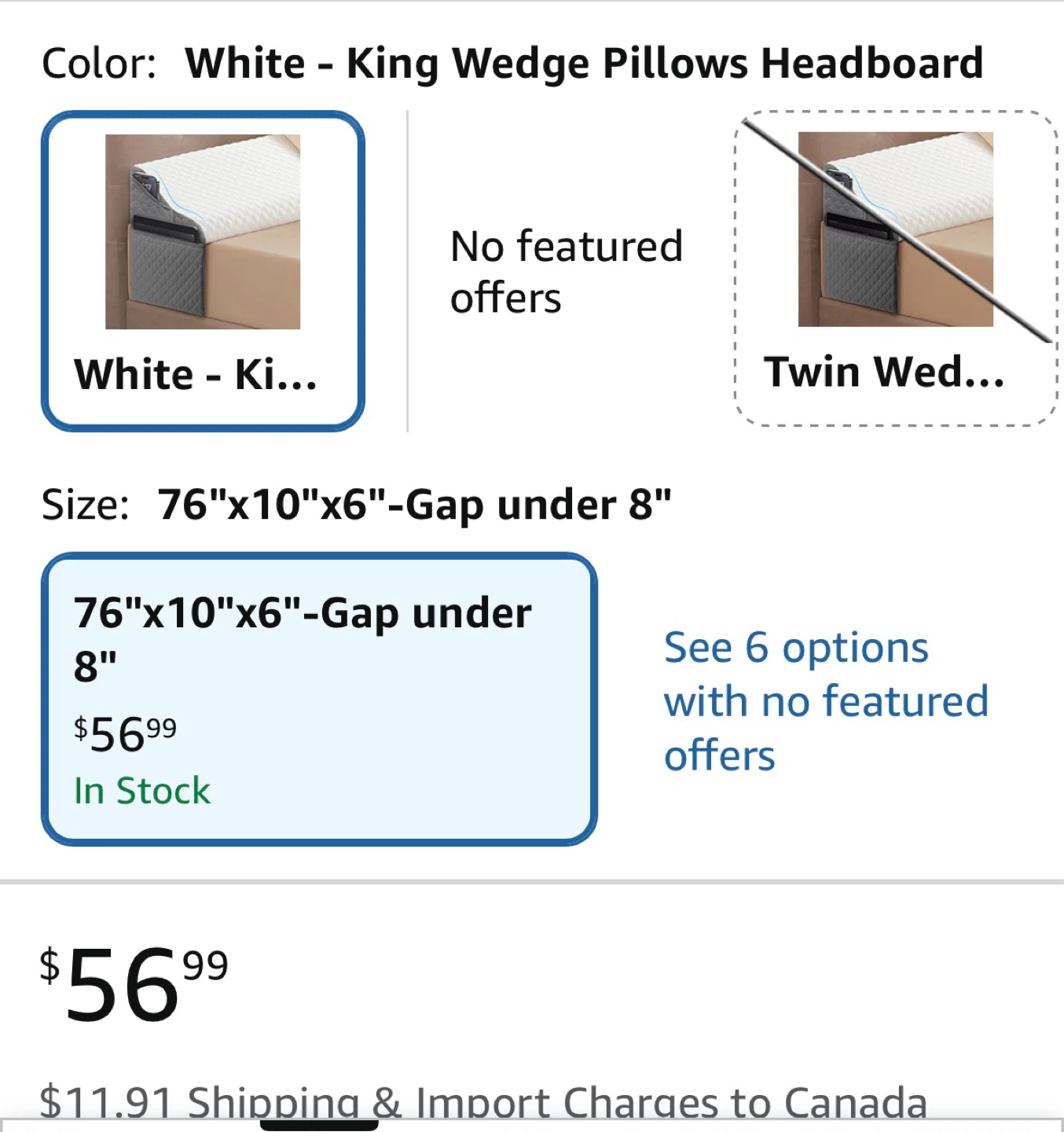 King Size Wedge Pillow Headboard Bed Gap Filler - photo 3