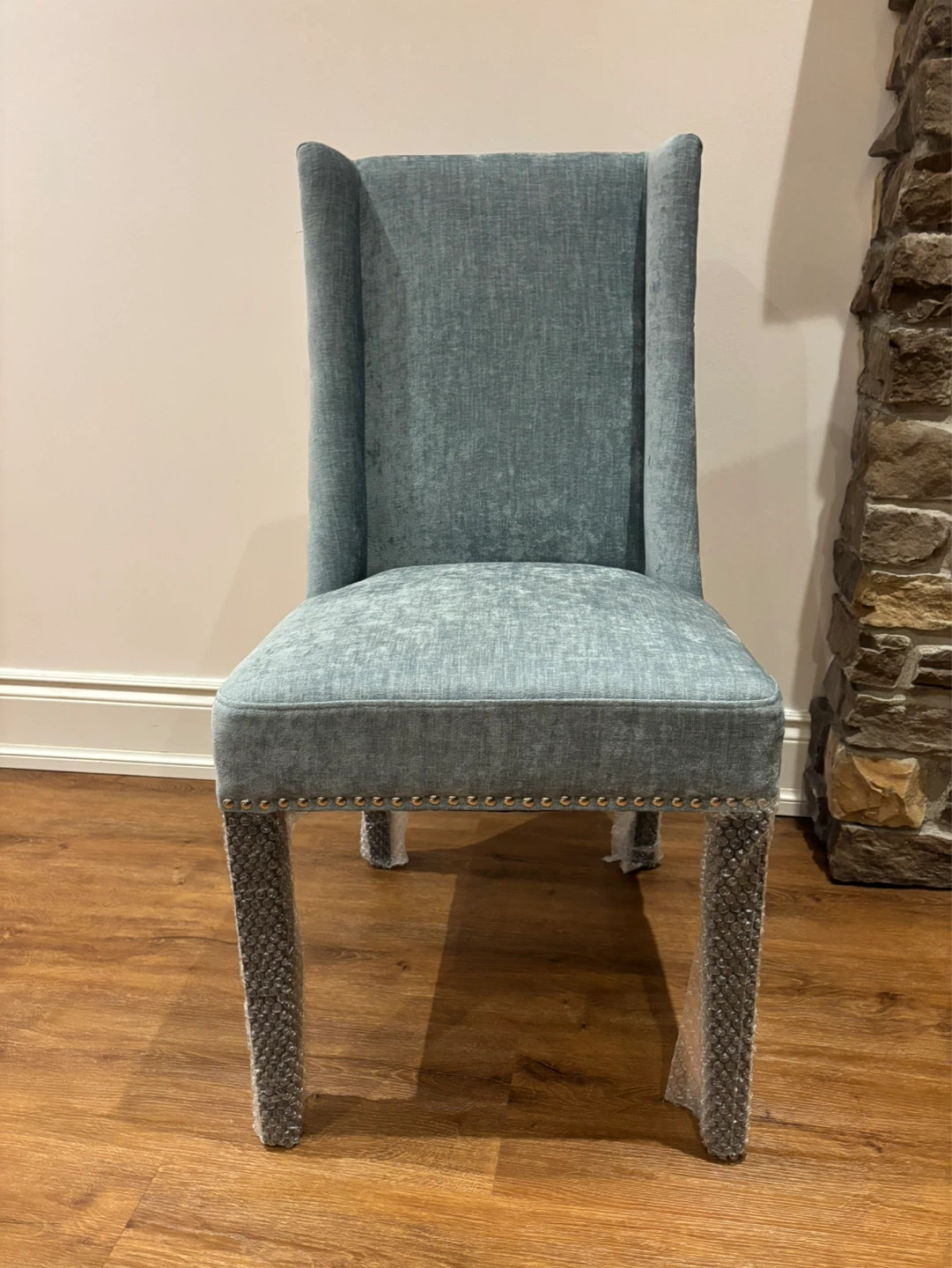 NEW LIght Blue Upholstered Dining Chair