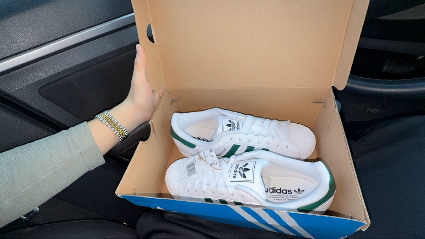 Adidas Superstar Shoes - White/Green
