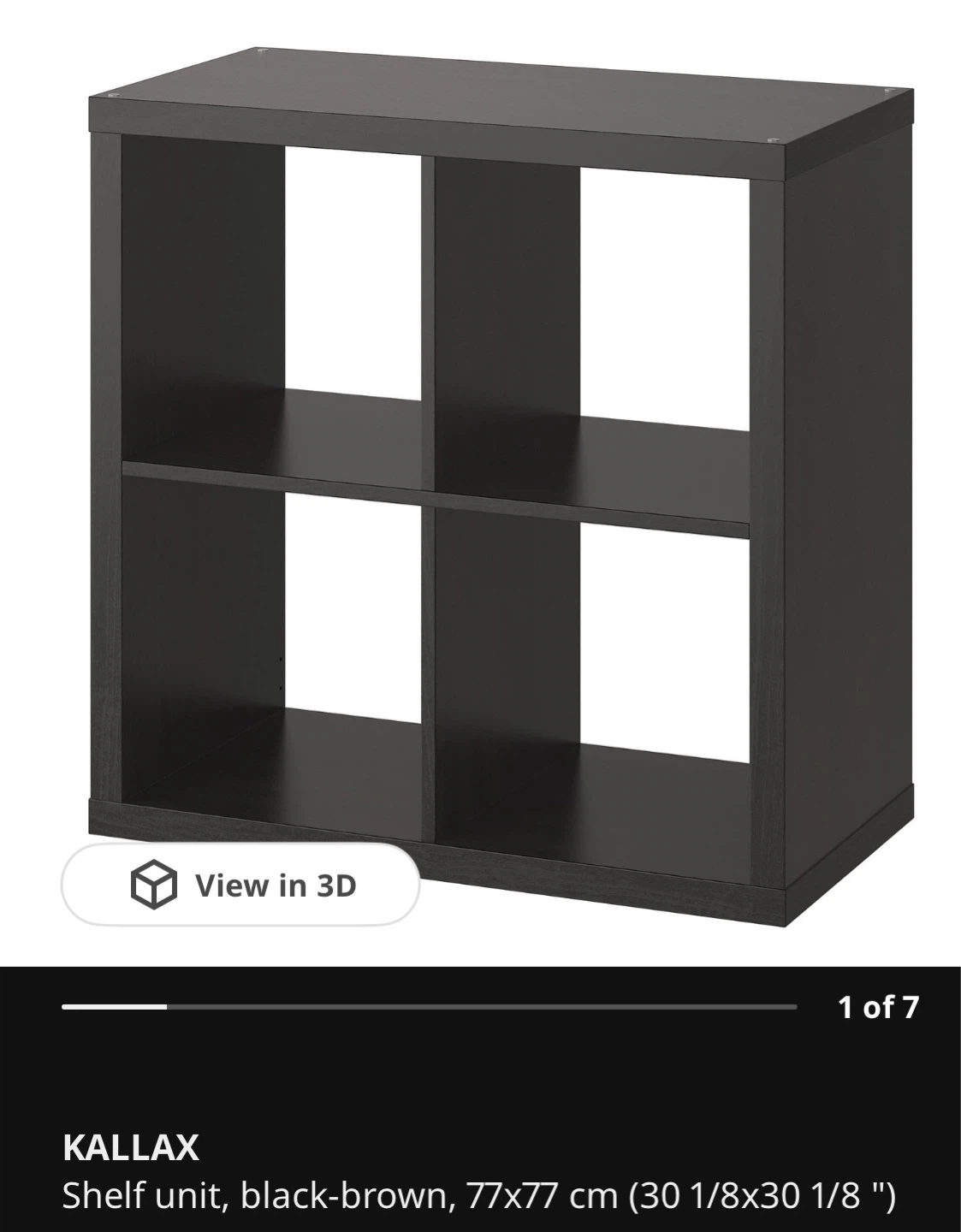IKEA KALLAX Shelf Unit - Black-Brown