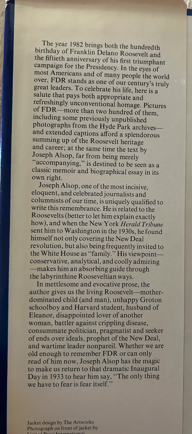 FDR A Centenary Remembrance by Joseph Alsop Book - photo 3
