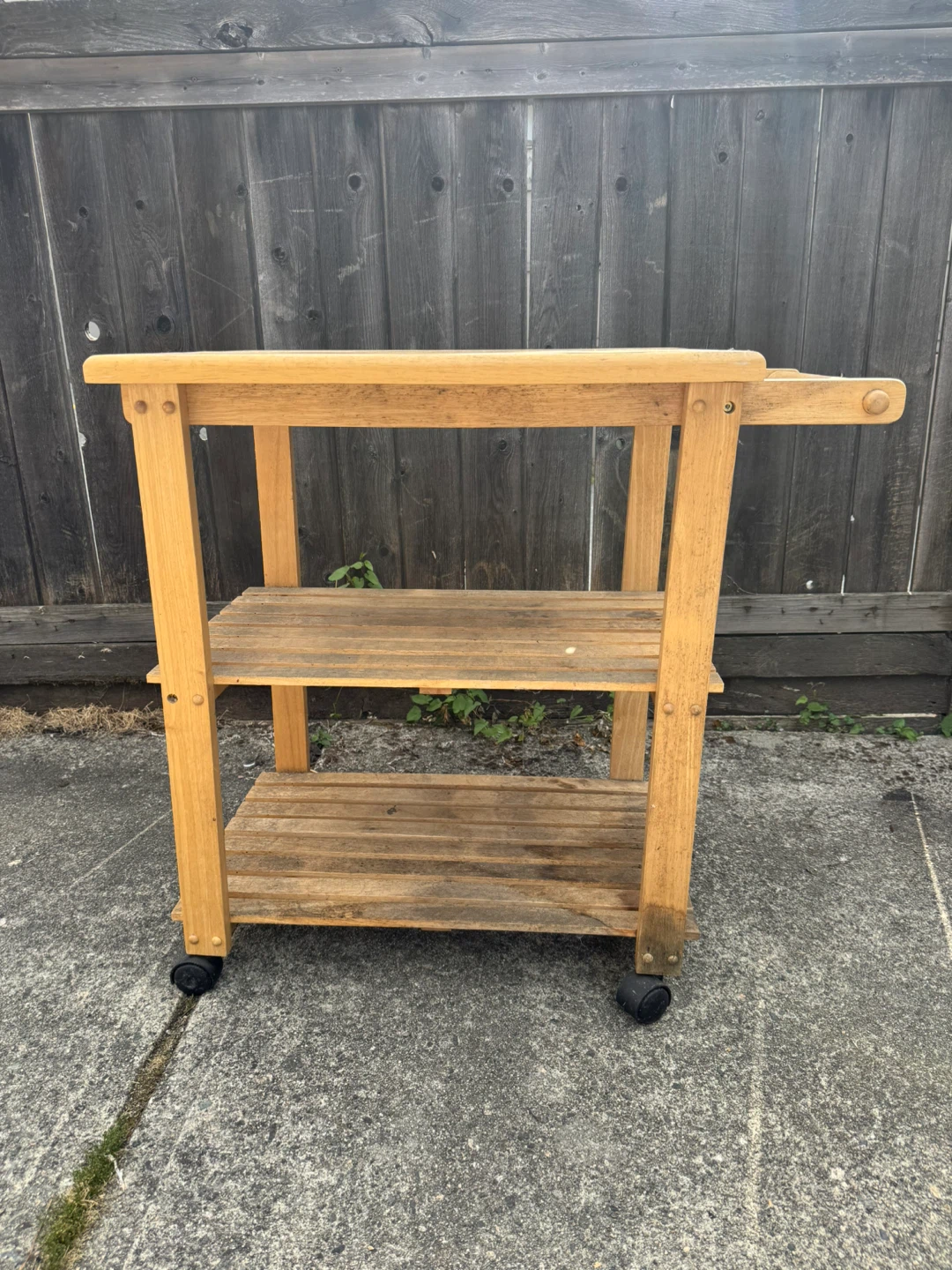 Wooden Kitchen Cart with Wheels