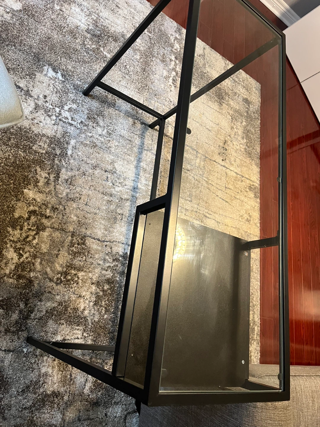 Glass top desk with metal frame - photo 2