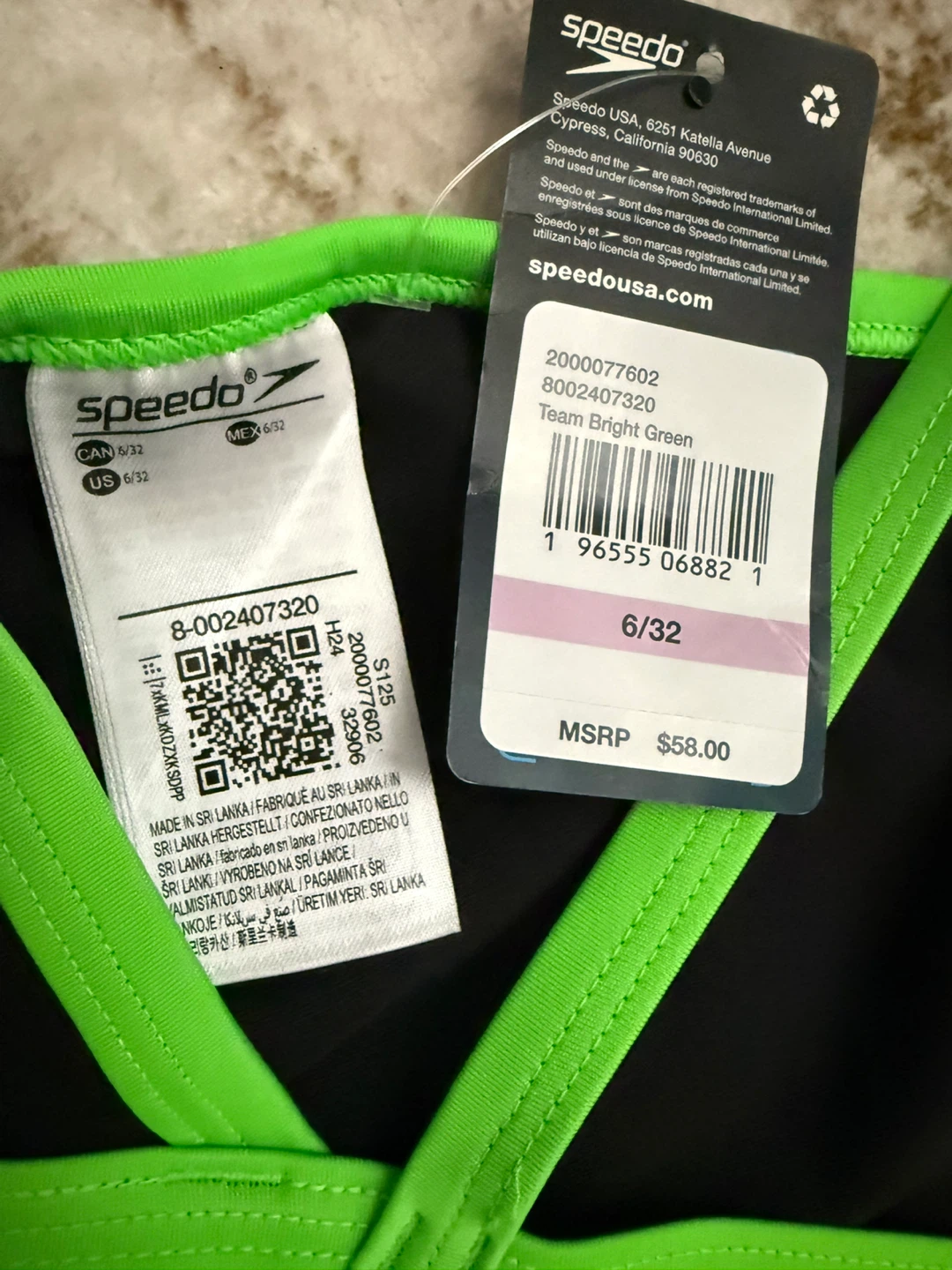 Speedo Team Bright Green One-Piece Swimsuit - Size 6/32 - photo 3