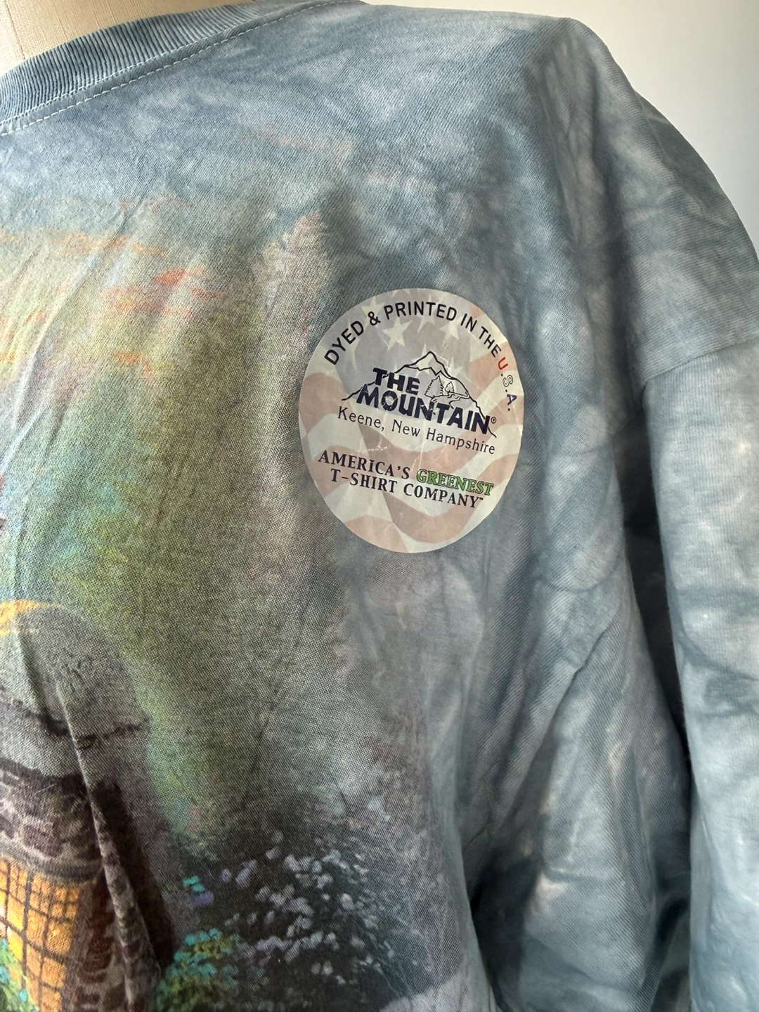 Vintage The Mountain Thomas Kinkade Tie-Dye T-Shirt by size XL - photo 3