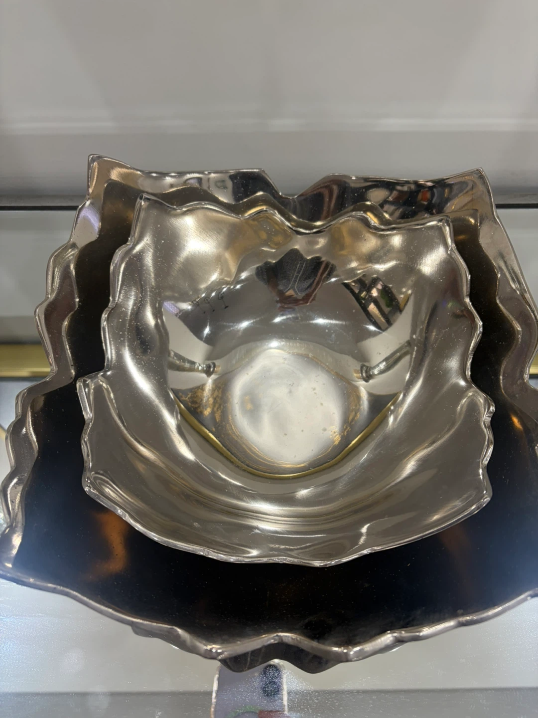 Set of 2 Decorative Silver Bowls