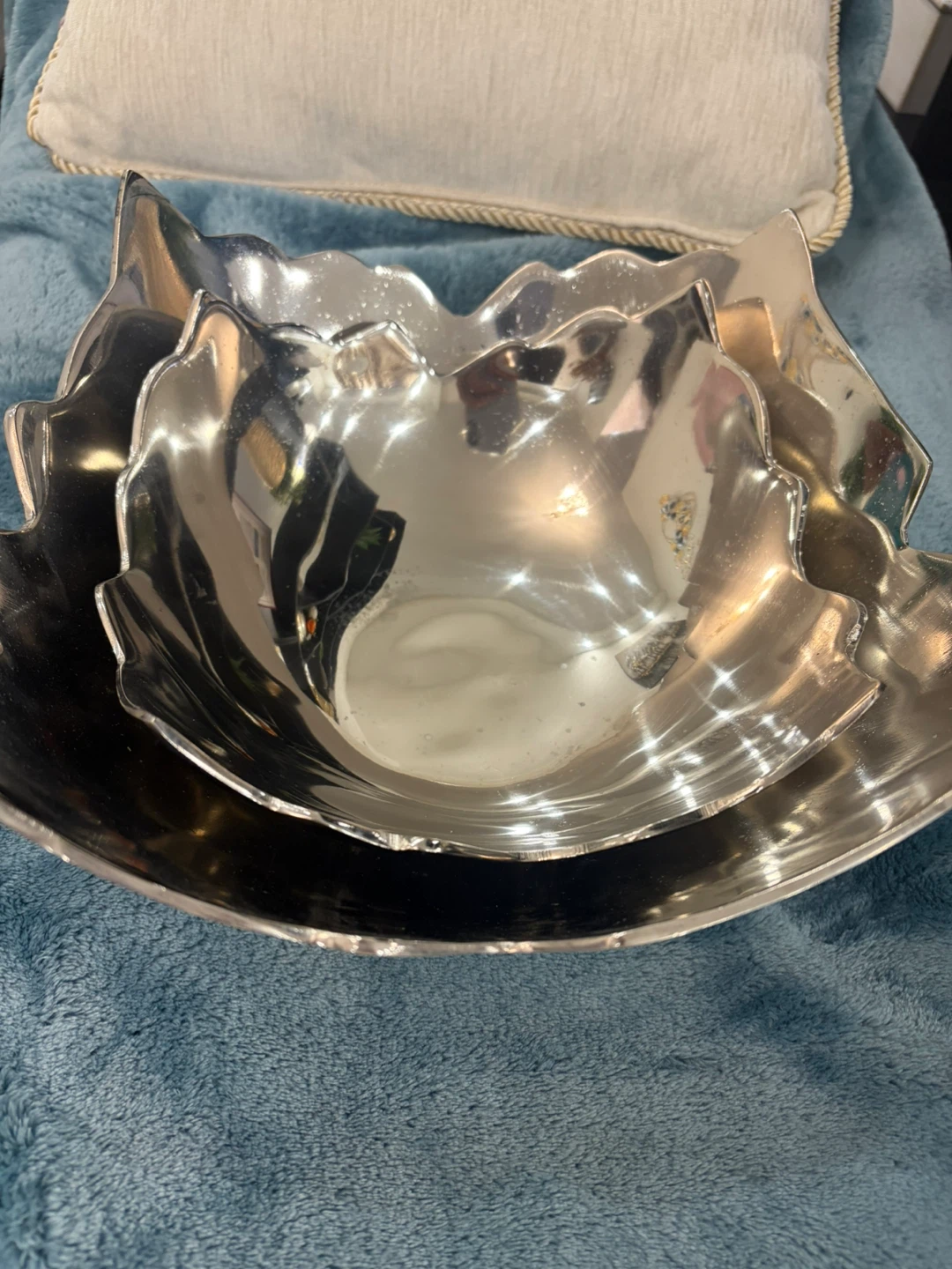 Set of 2 Decorative Silver Bowls - photo 2