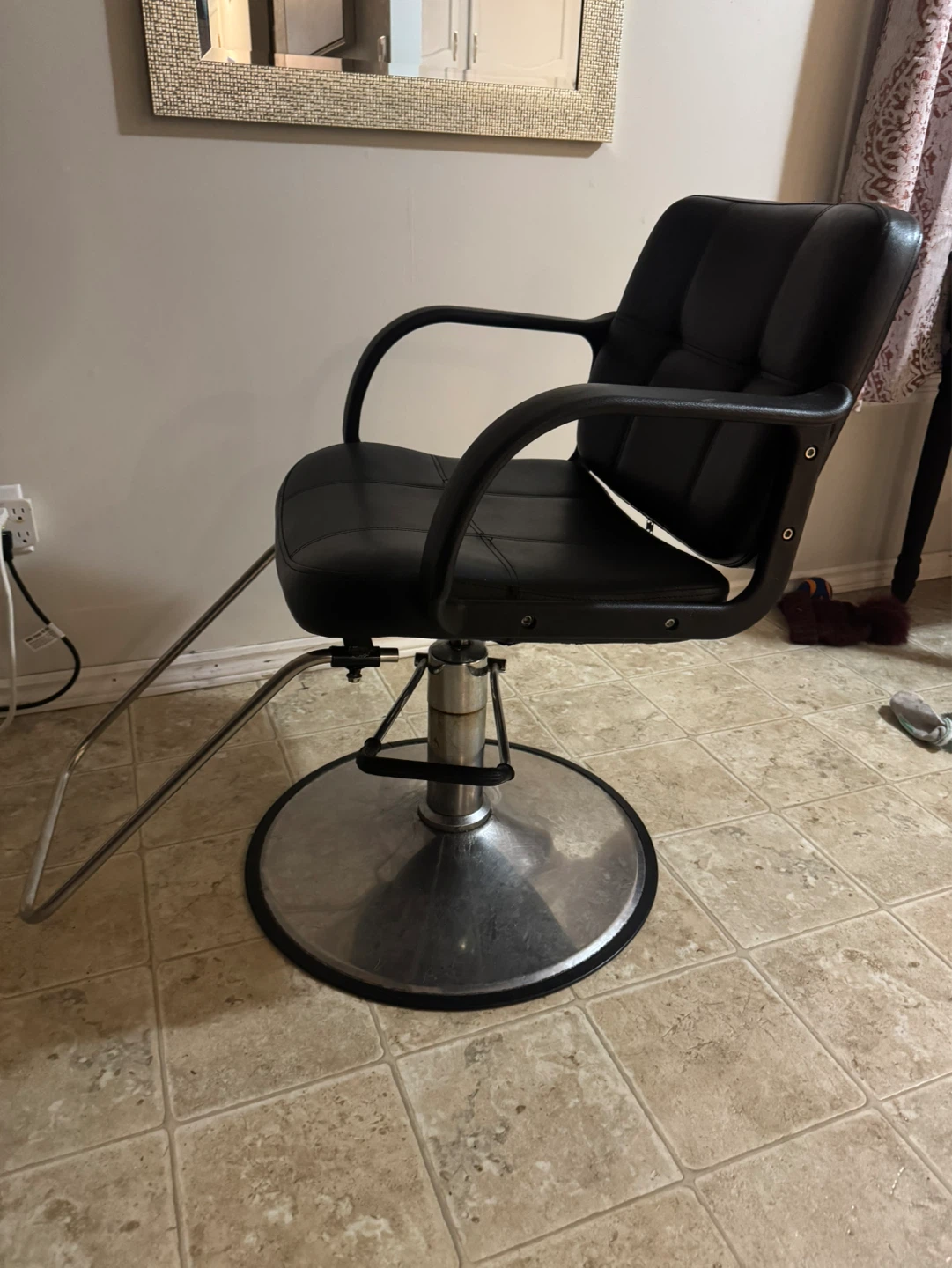 Black Salon Styling Chair