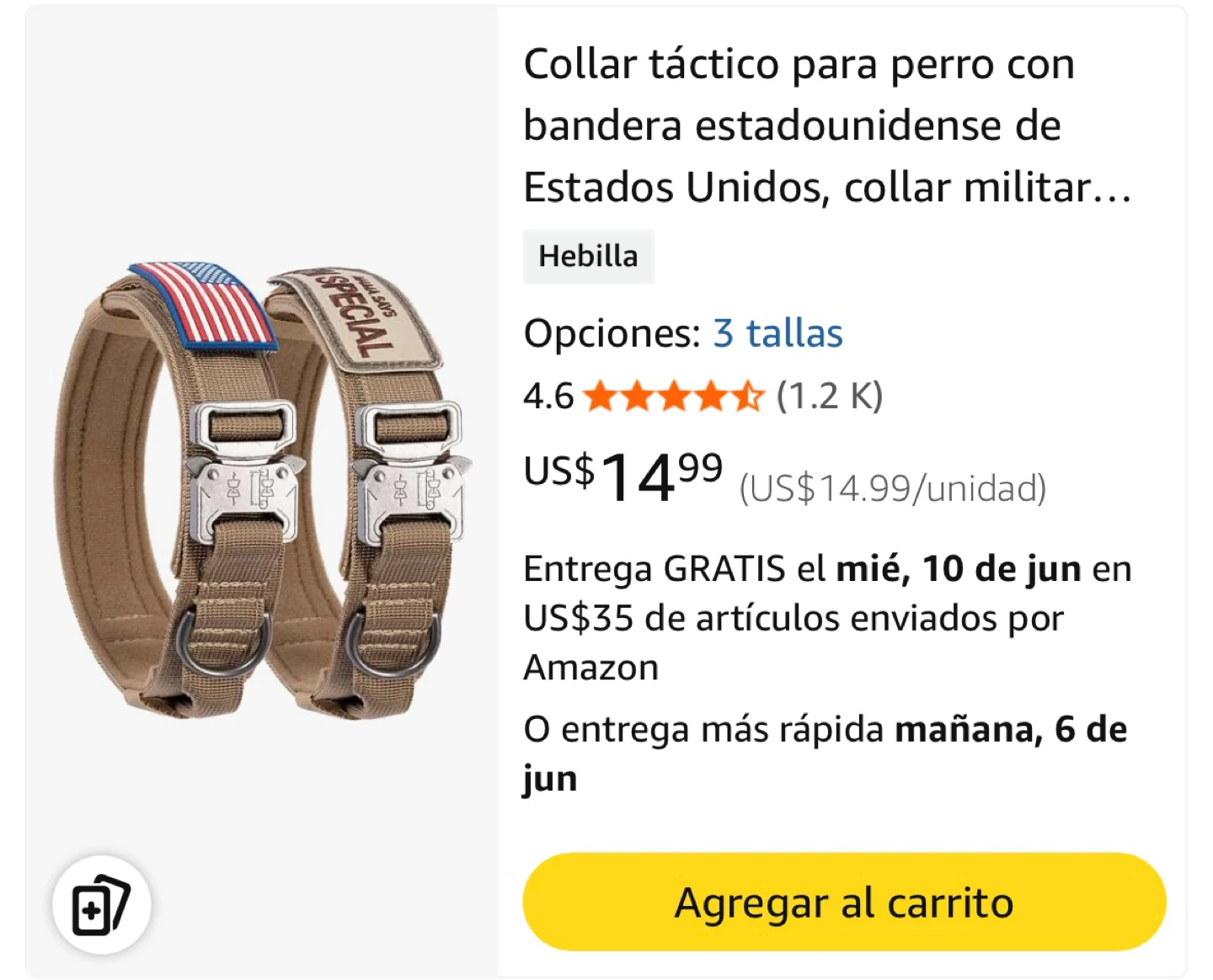 Tactical Dog Collar with US Flag