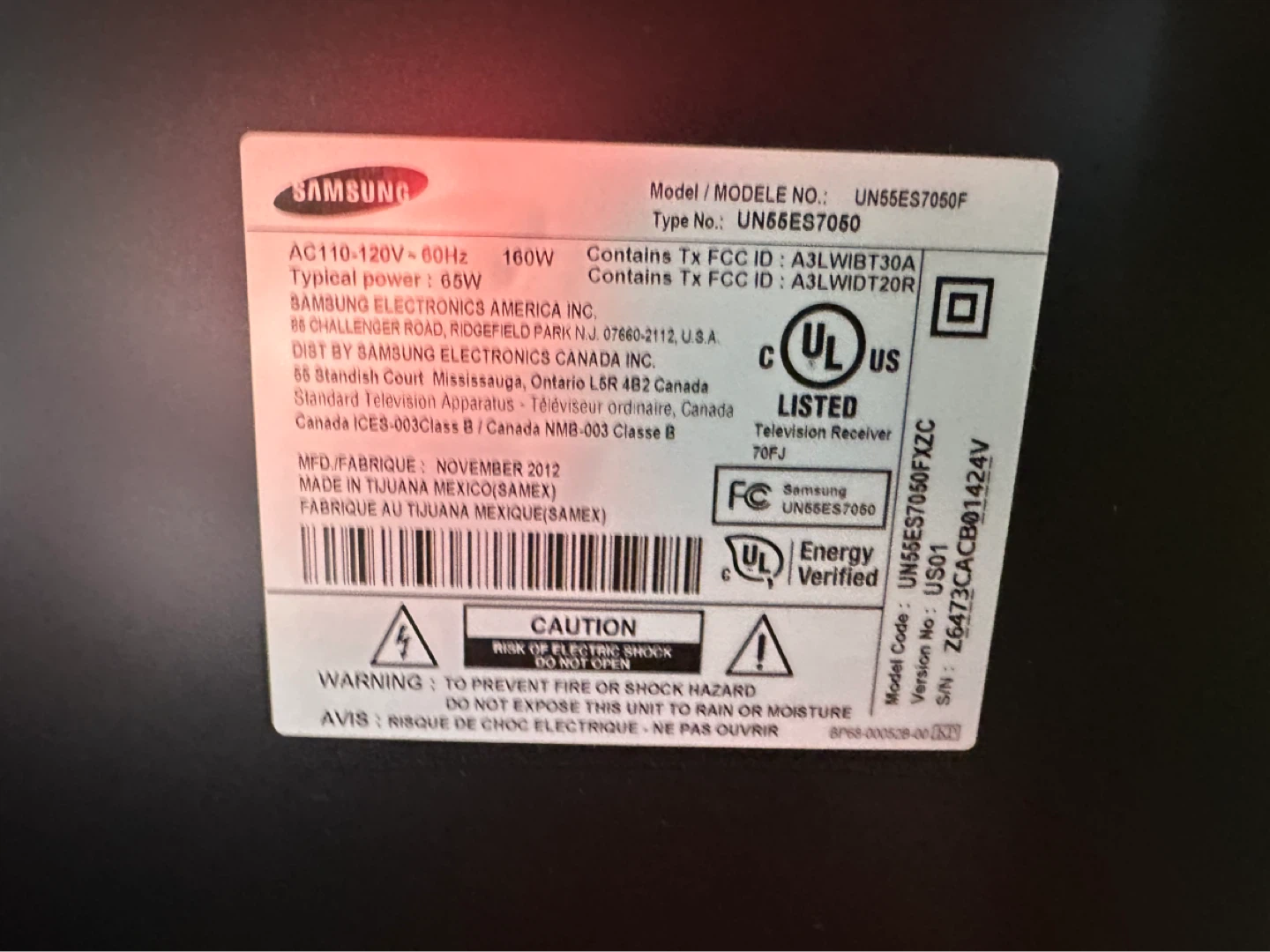 Samsung UN55ES7050F 55" LED TV - photo 2
