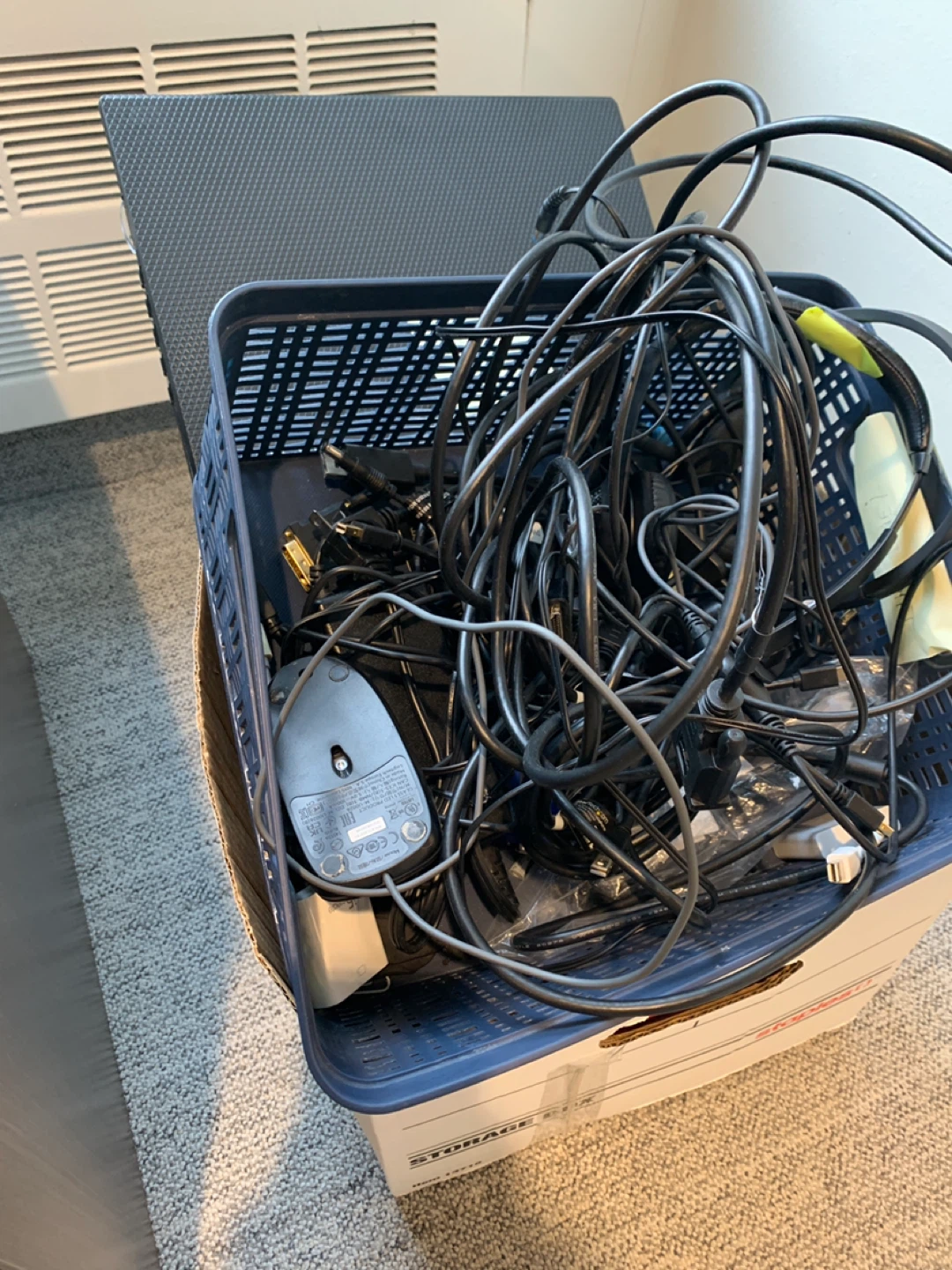 Assorted Computer Cables and Mouse