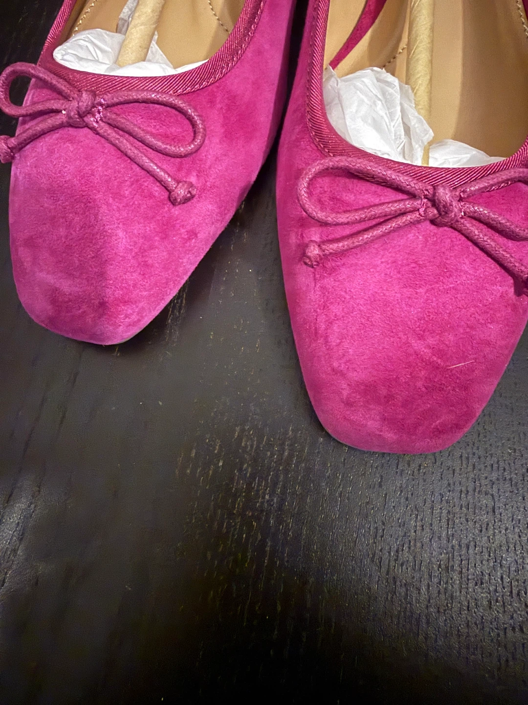 Talbots Pink Suede Bow Ballet Flats - photo 3