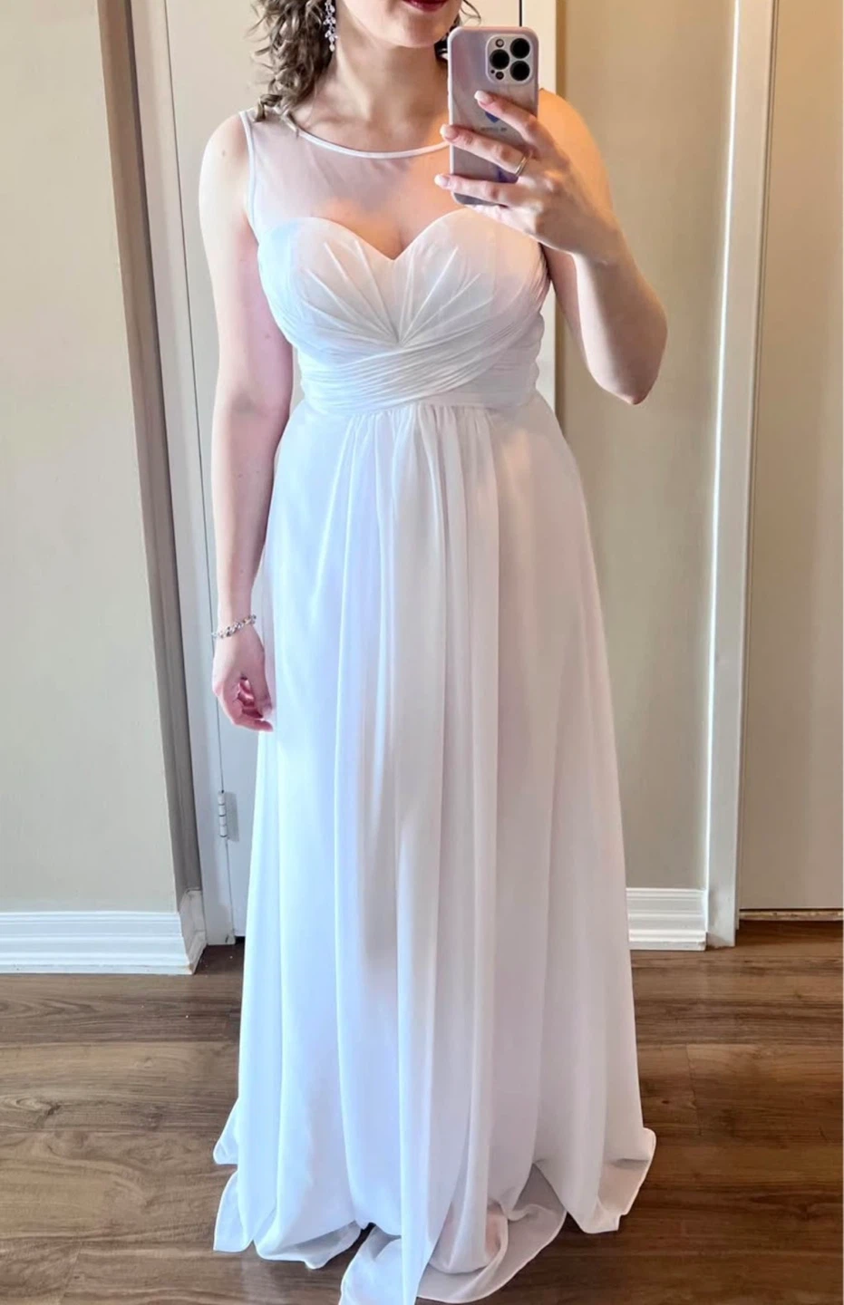 White Chiffon Wedding Dress
