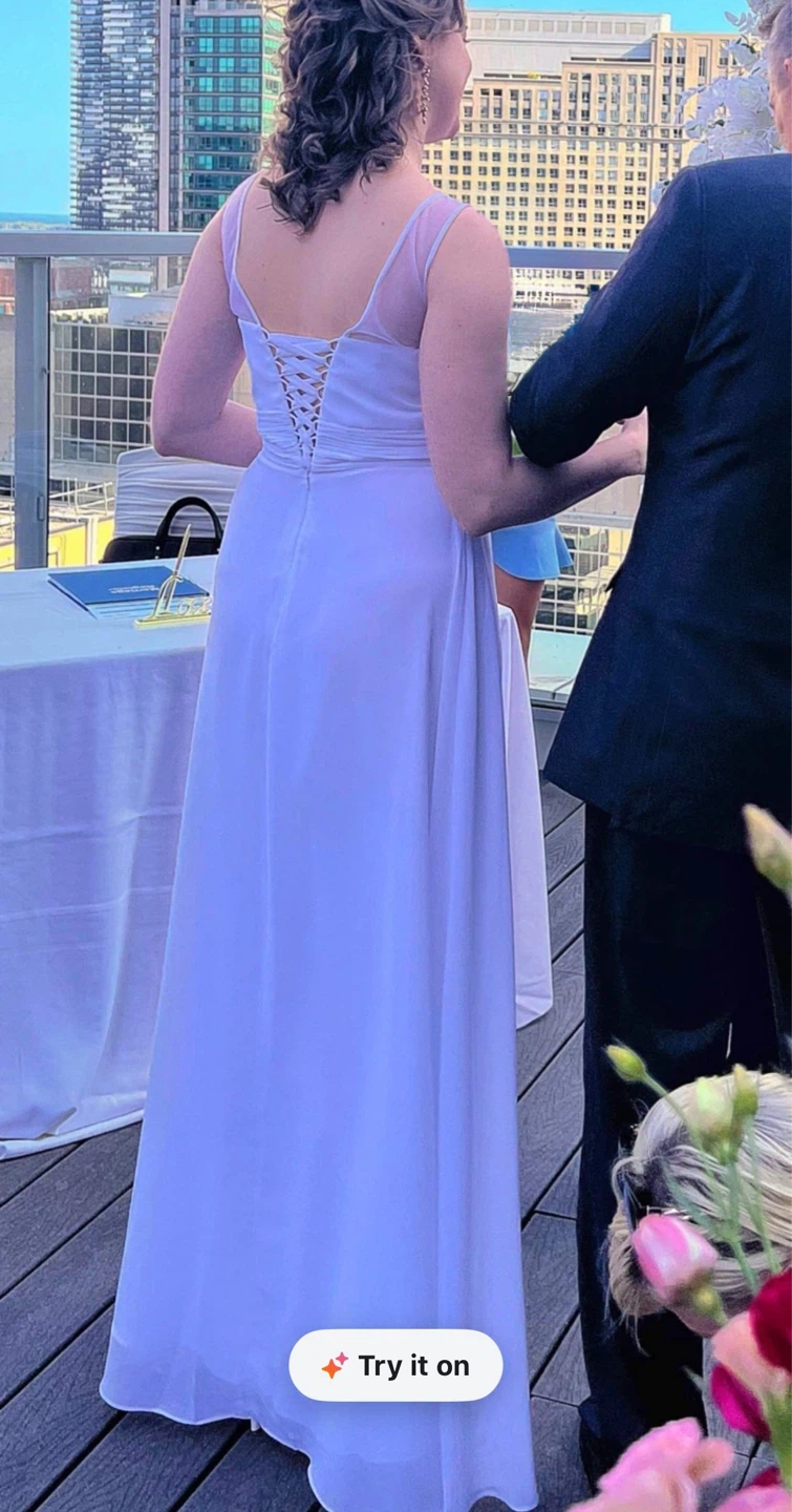 White Chiffon Wedding Dress - photo 5