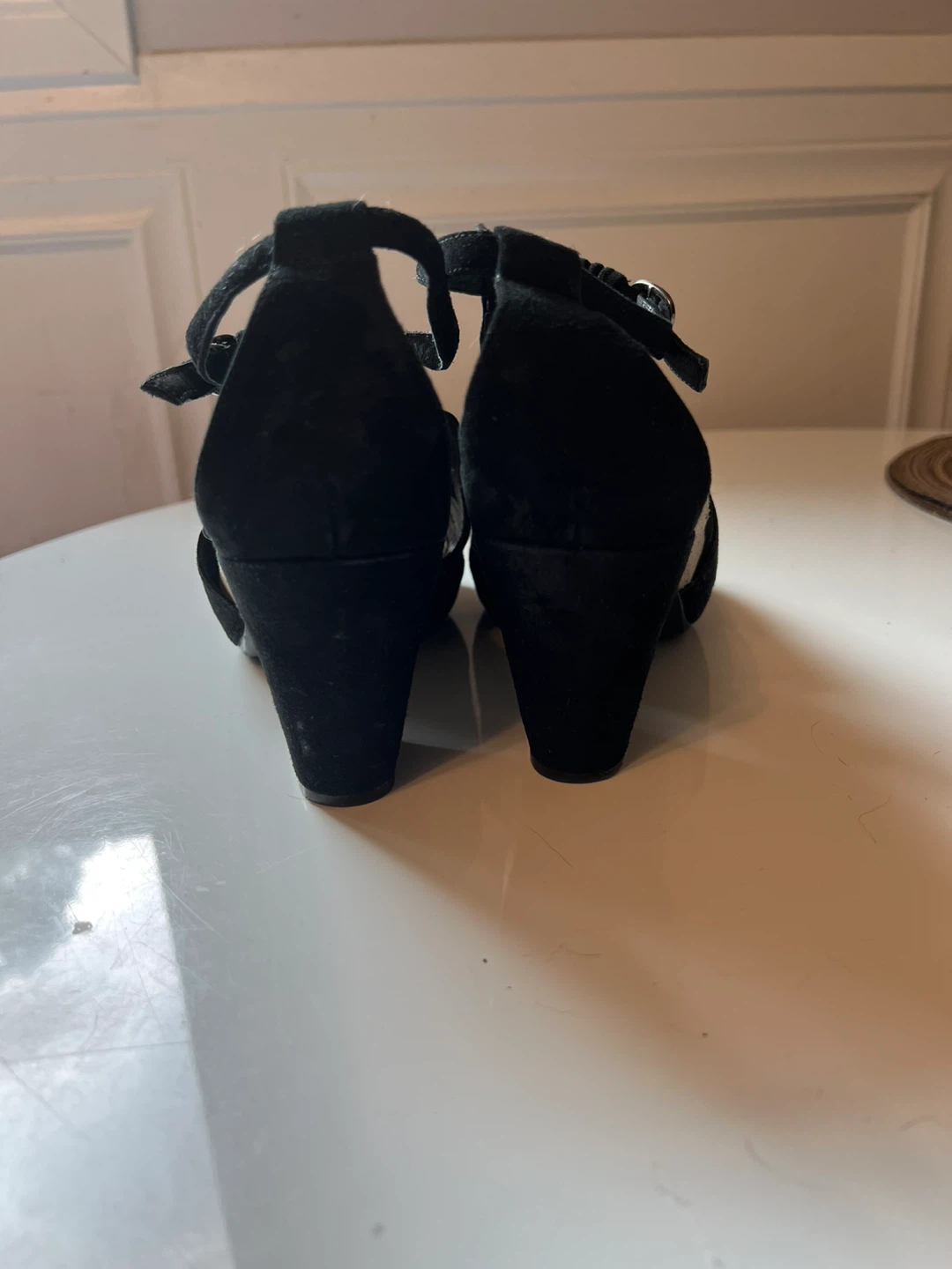Black Suede Block Heel Sandals - photo 3