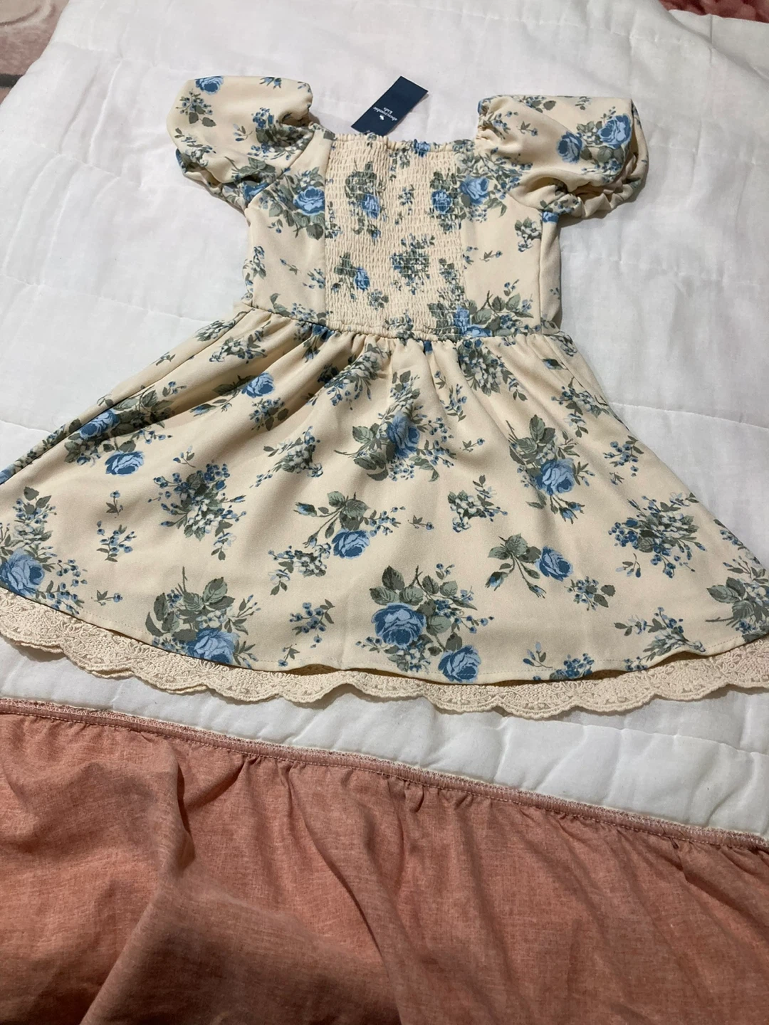 Girls Blue Floral Dress - photo 2