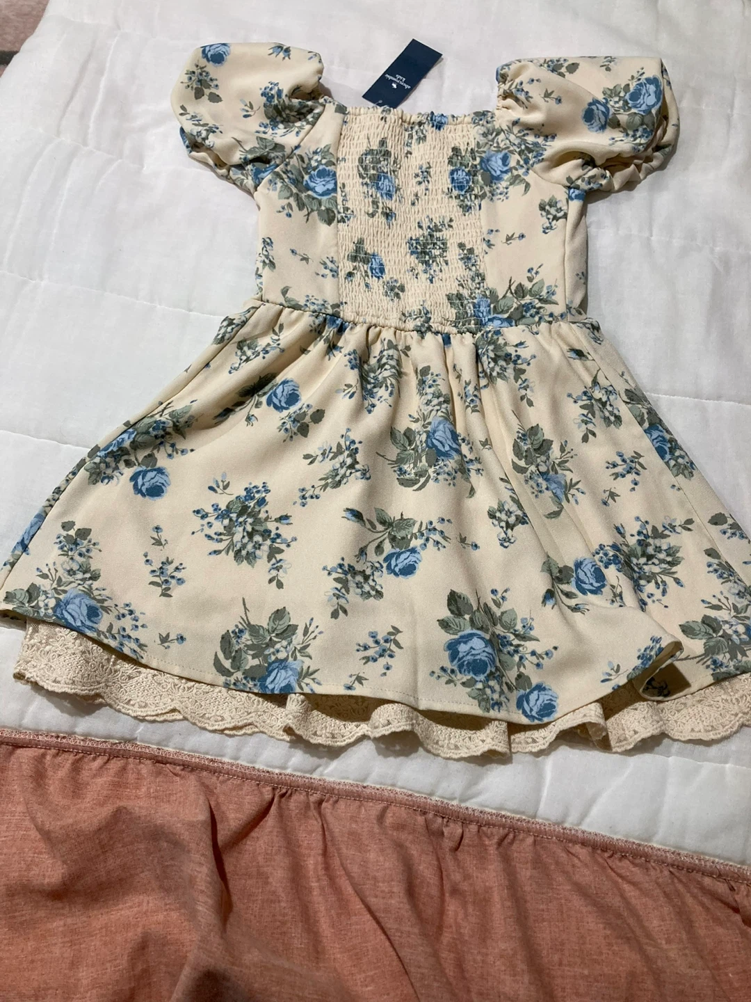 Girls Blue Floral Dress - photo 3
