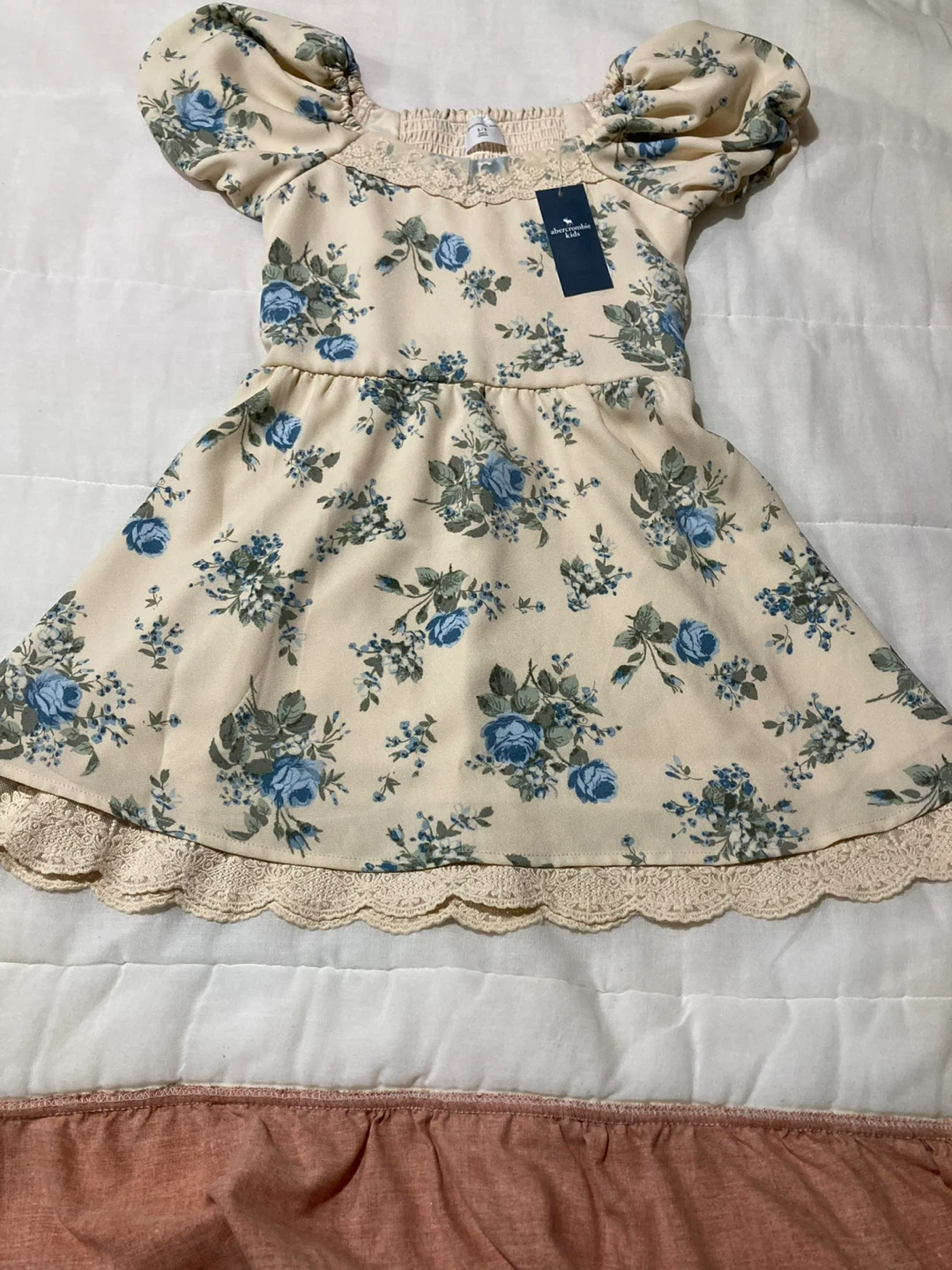 Girls Blue Floral Dress