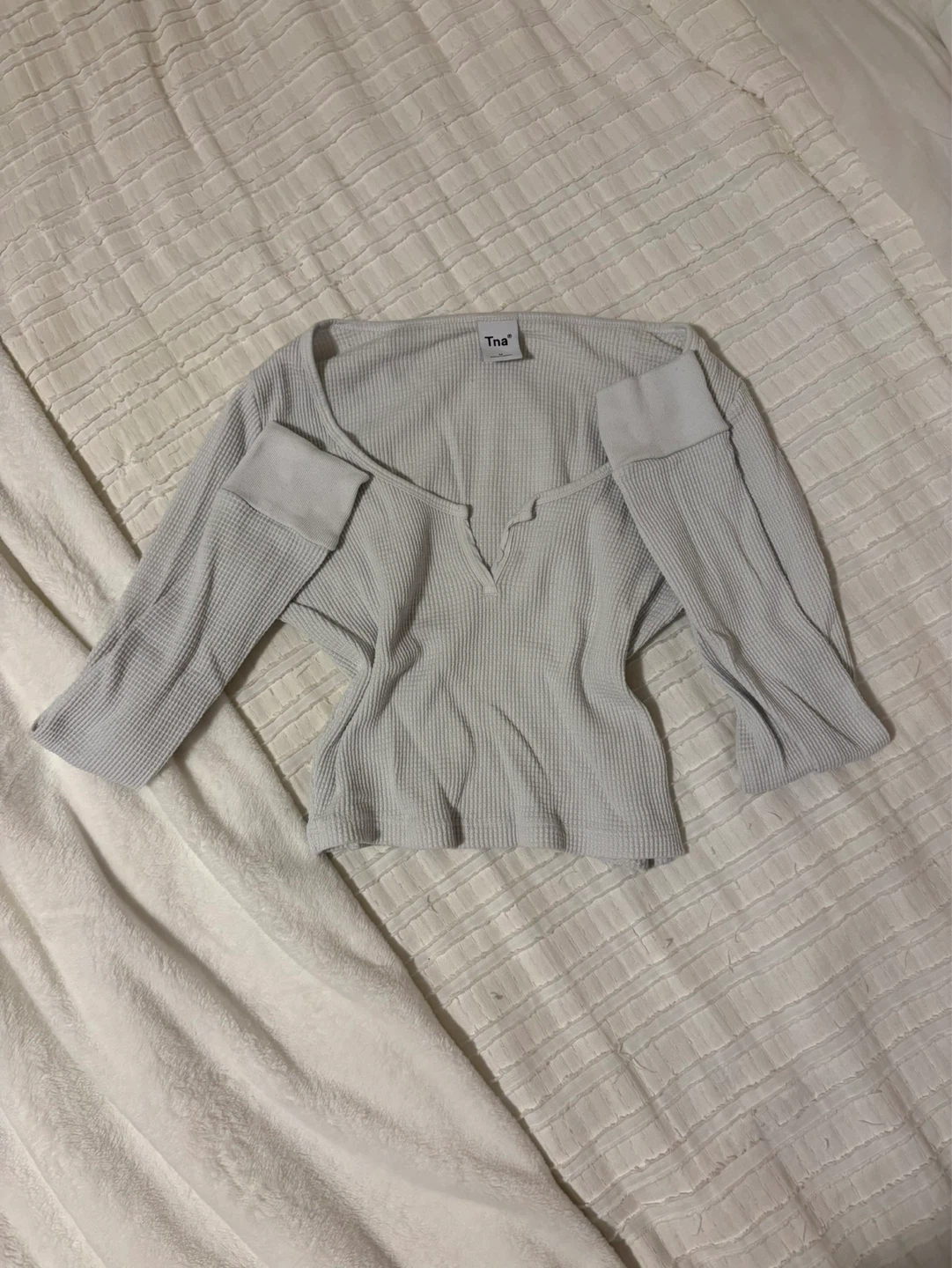 Tna Waffle Knit Long Sleeve Top