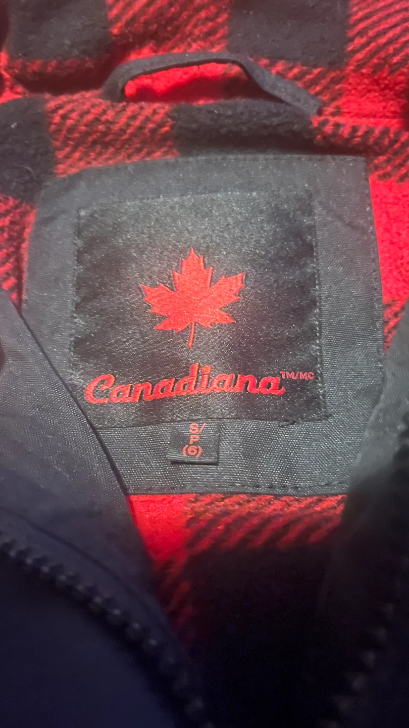 Canadiana Black Parka Jacket with Red Plaid Lining - photo 3