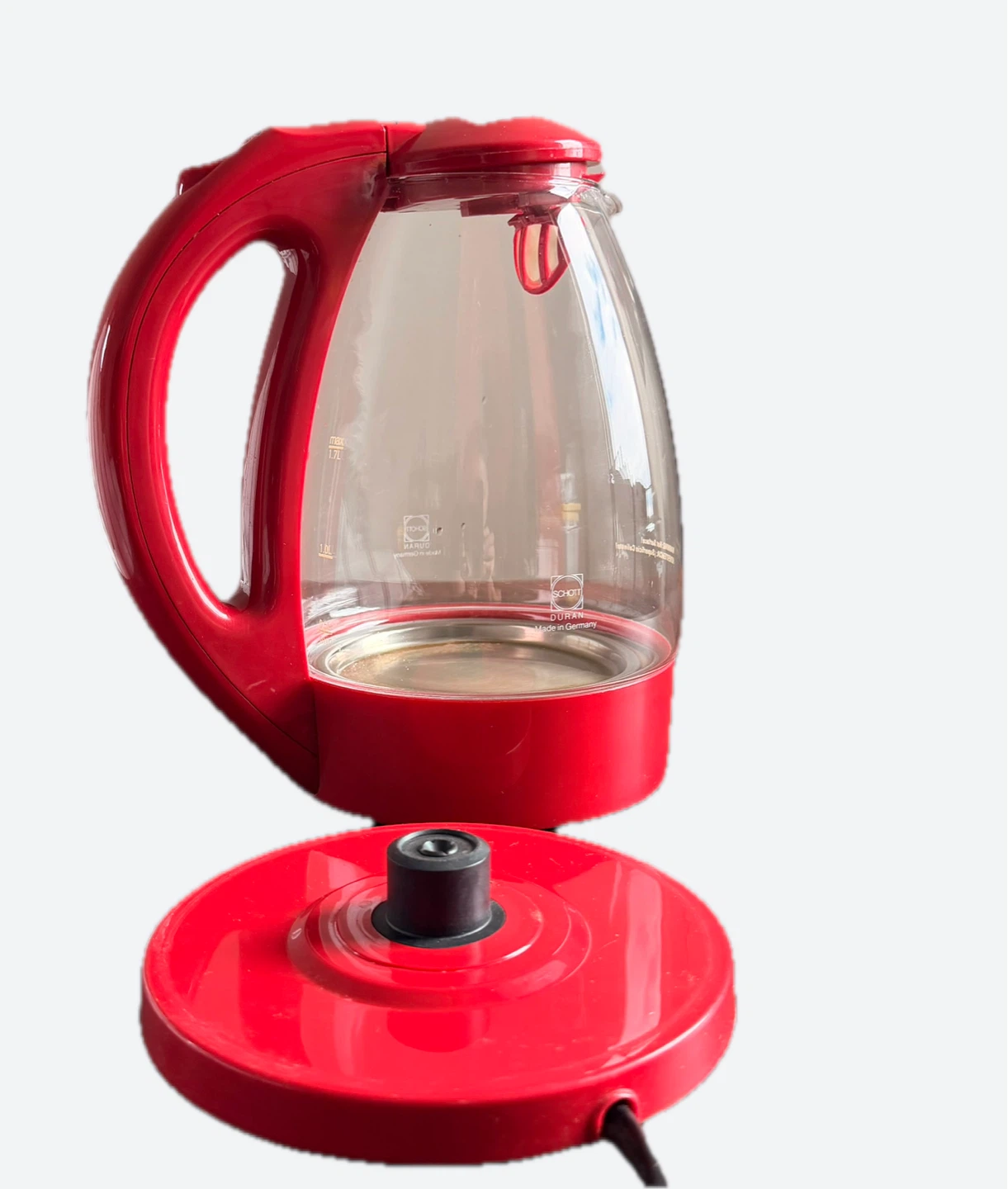 FARBERWARE Red Glass Electric Cordless Kettle
