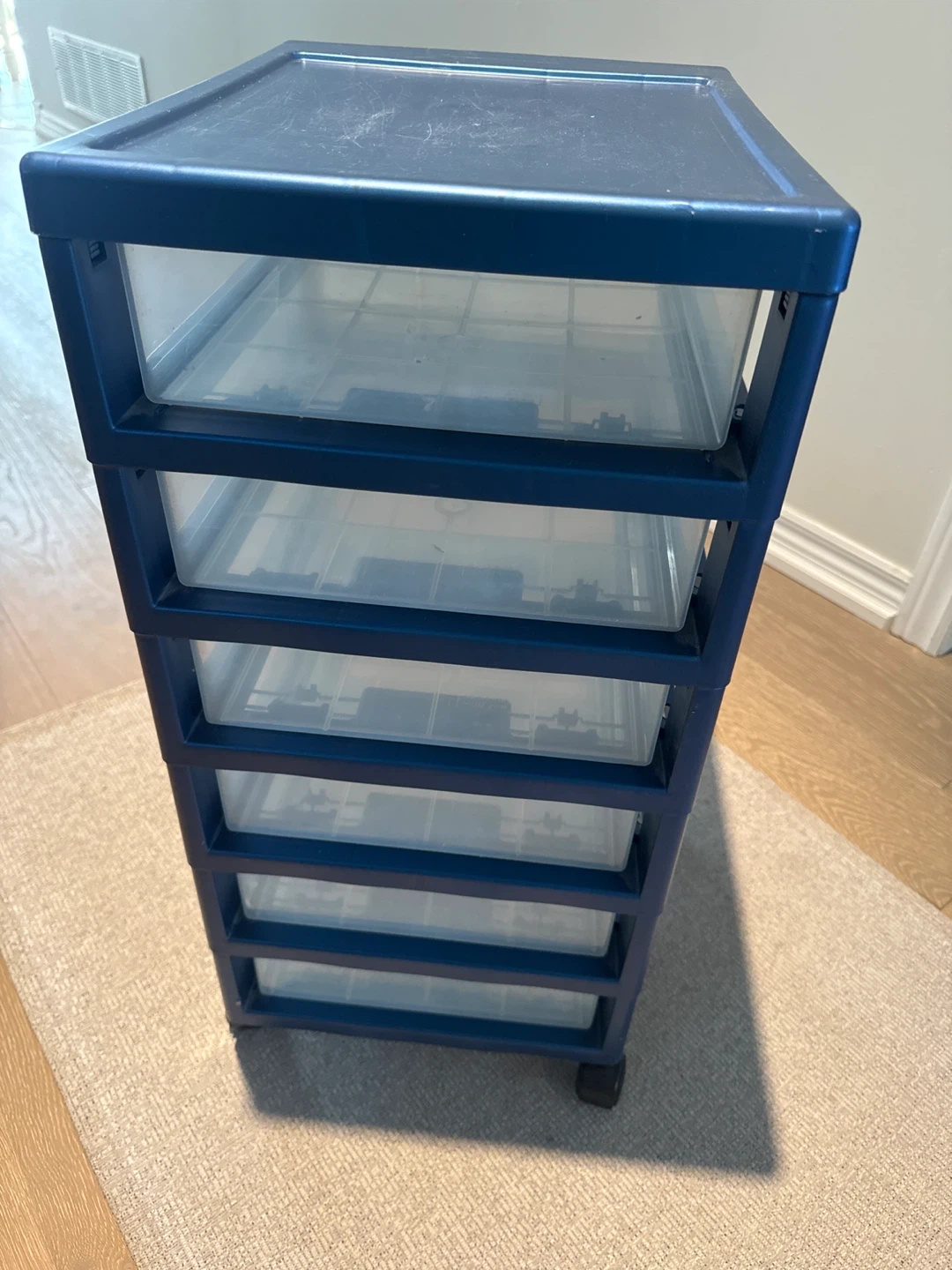 Blue plastic drawer unit - photo 2