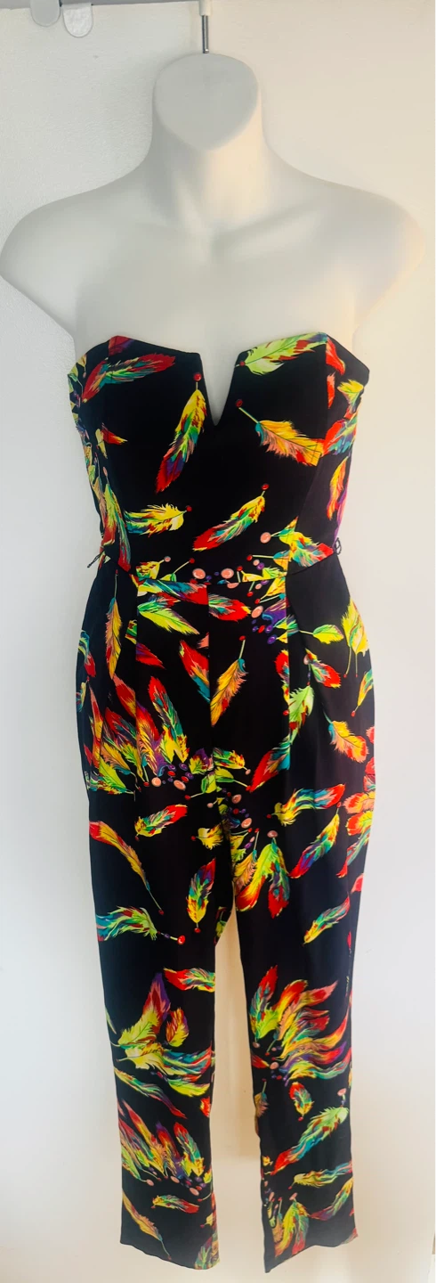 Combinaison bustier à plumes multicolores - photo 4