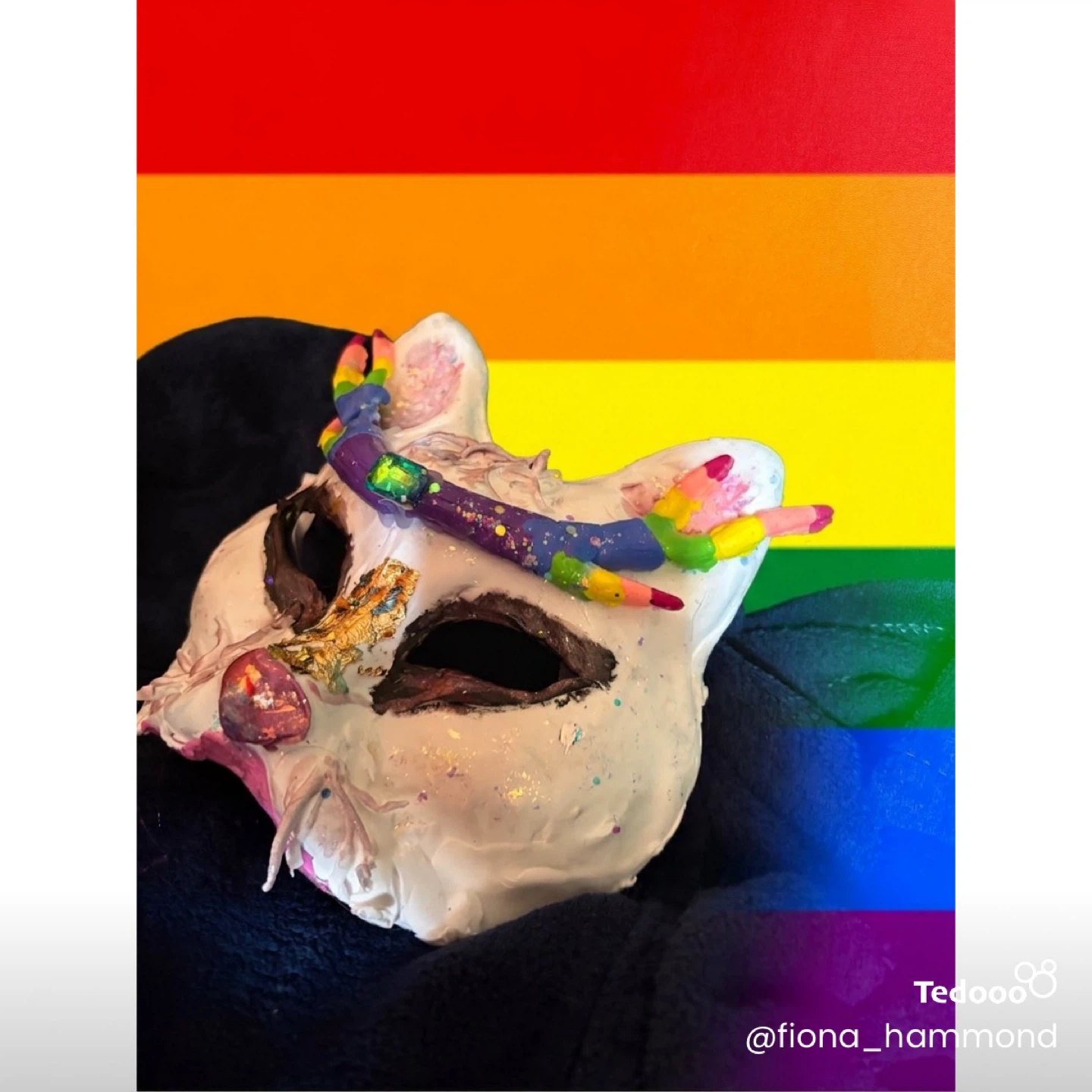Handmade Rainbow Cat Mask
