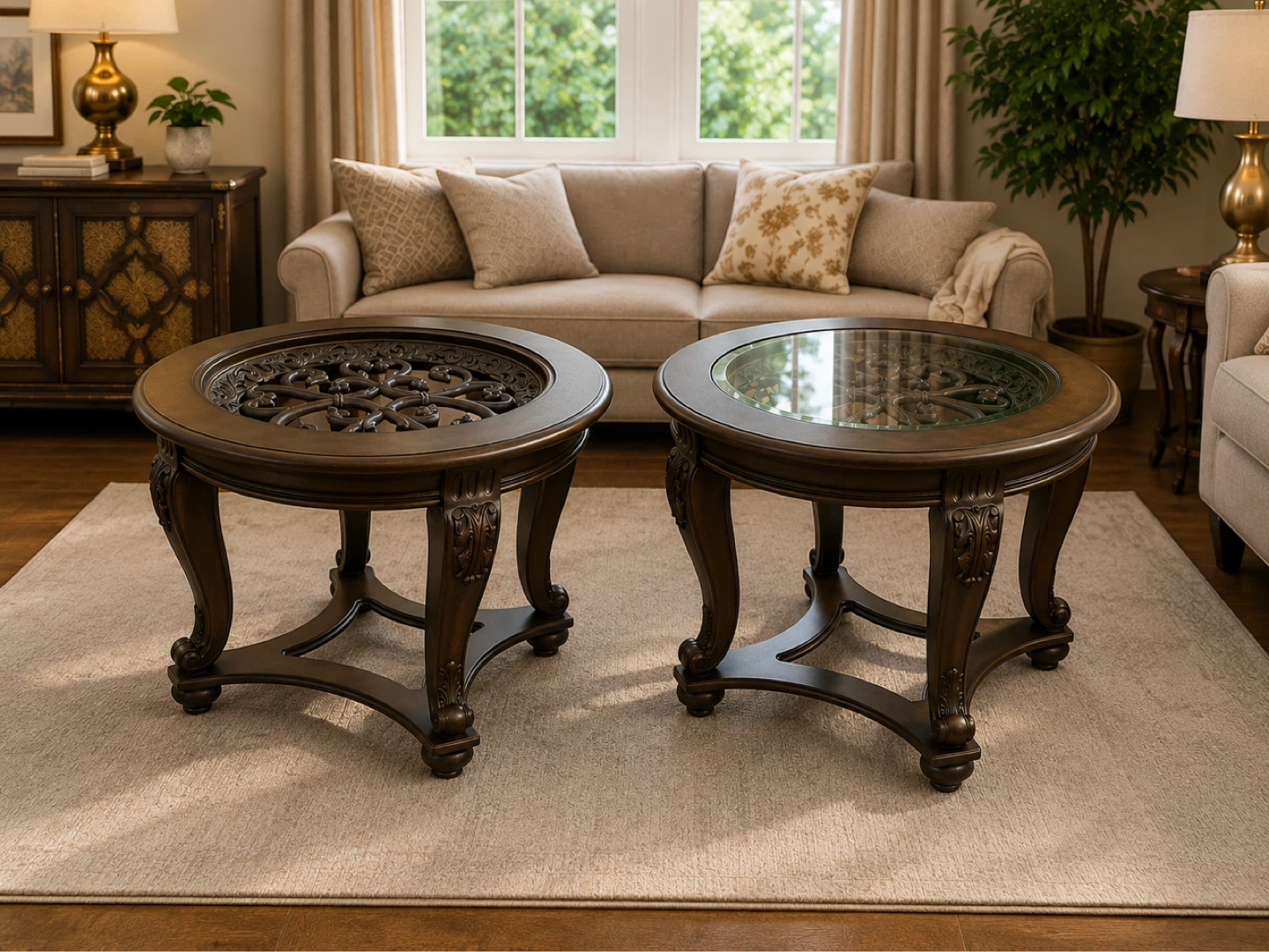 Ashley Furniture Norcastle Round End Table Set - photo 3