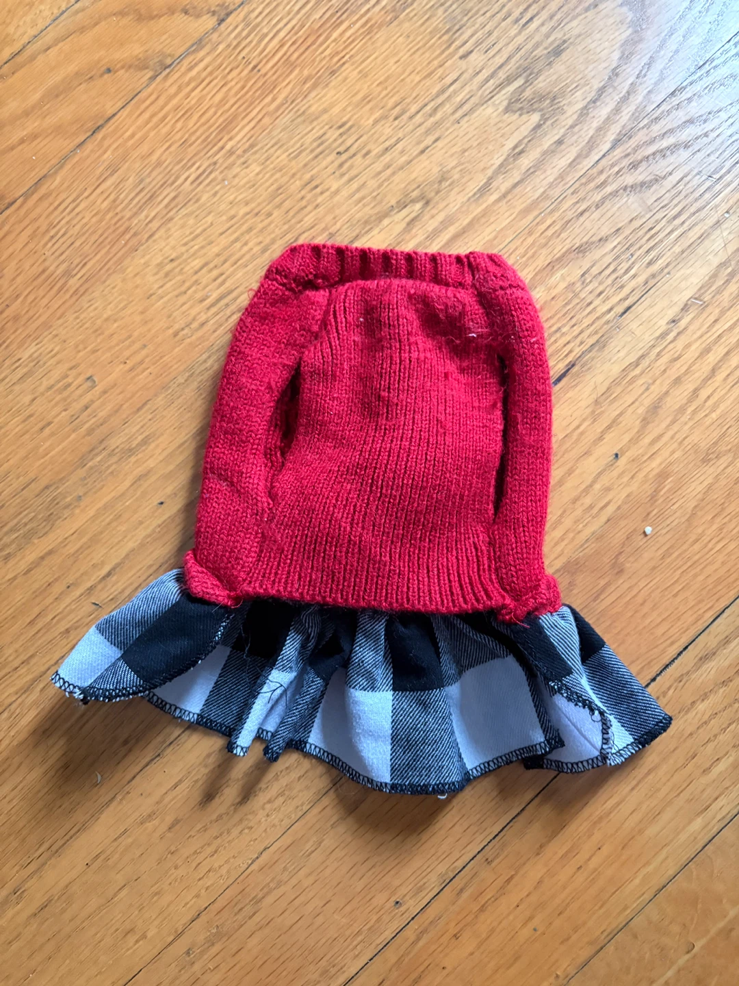 Friends Forever Pet Sweater - Red/Black Plaid - X-Small - photo 2